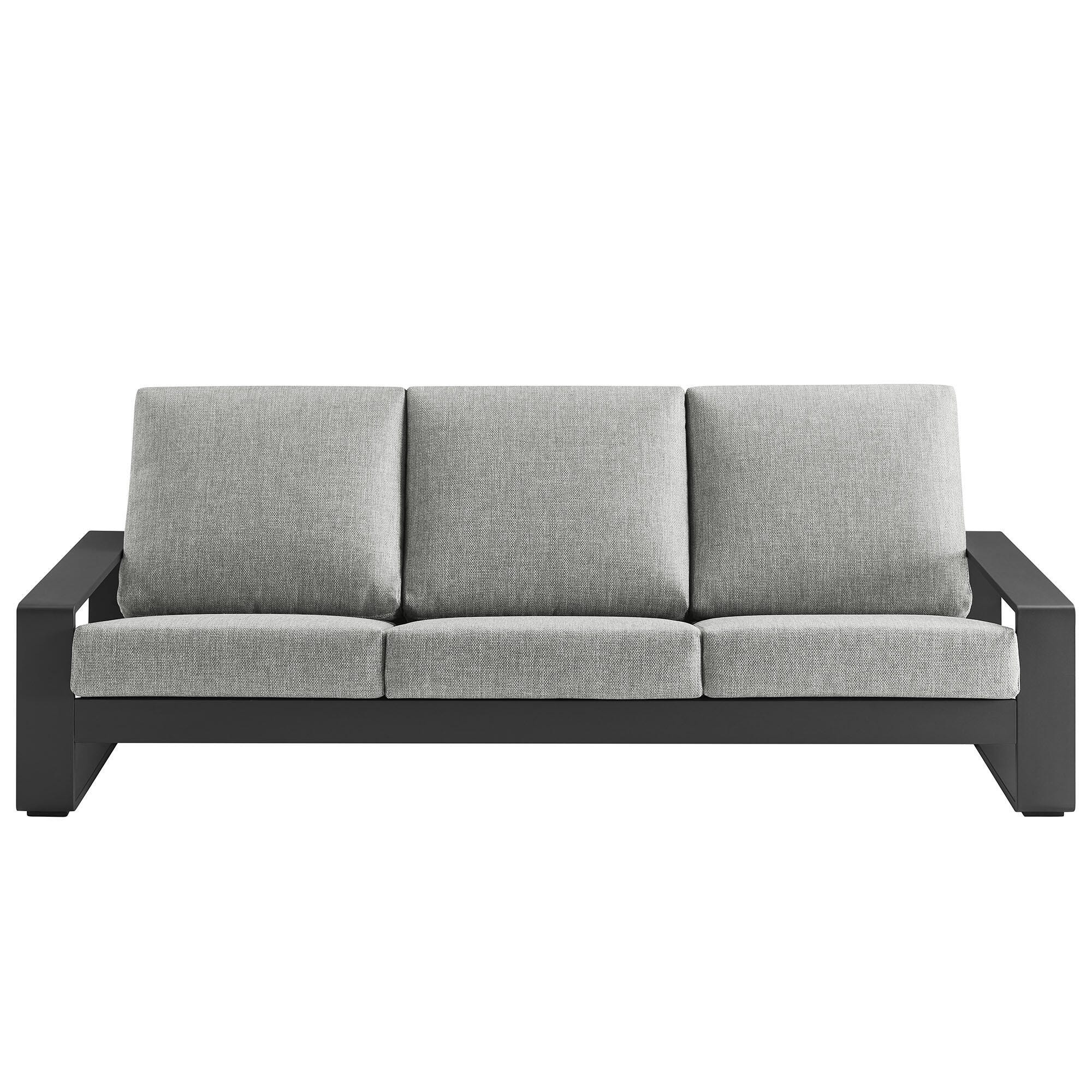 Modway Lirienne Outdoor Sofa, Light Gray/Black, large