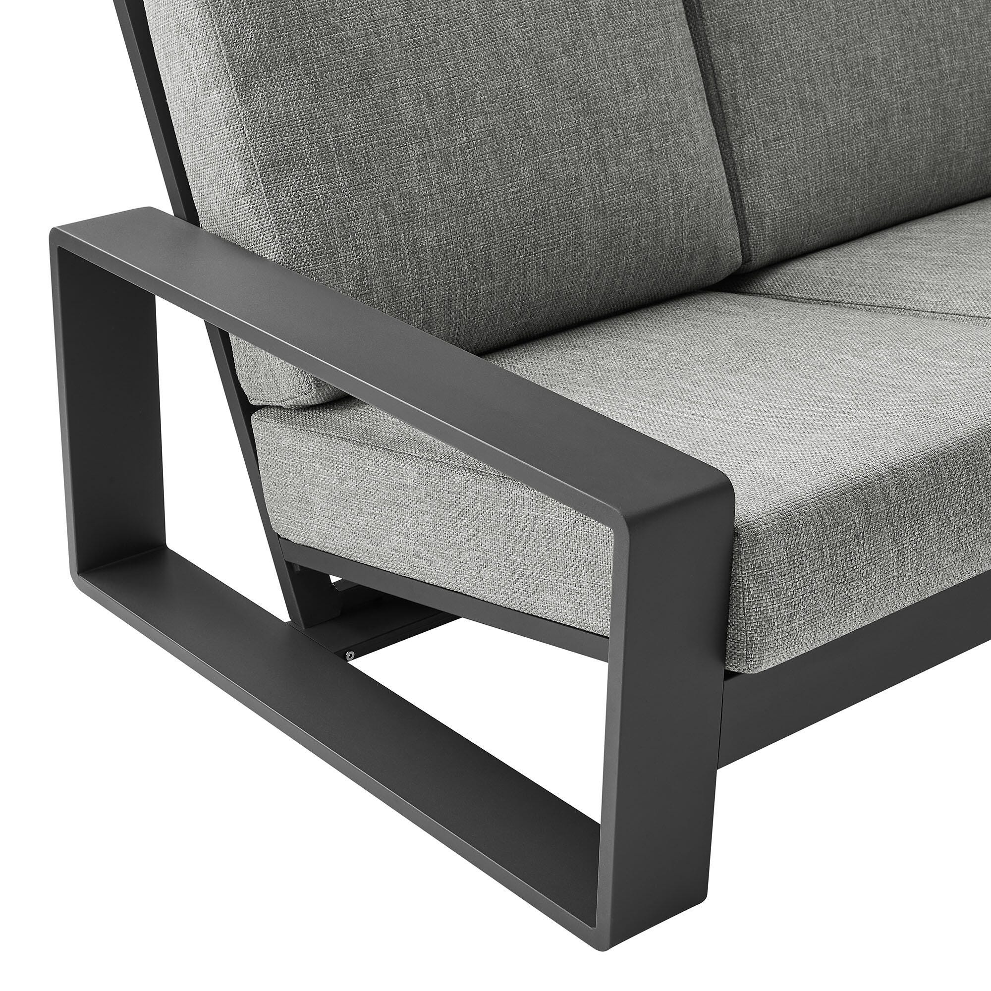 Modway Lirienne Outdoor Sofa, Light Gray/Black, large