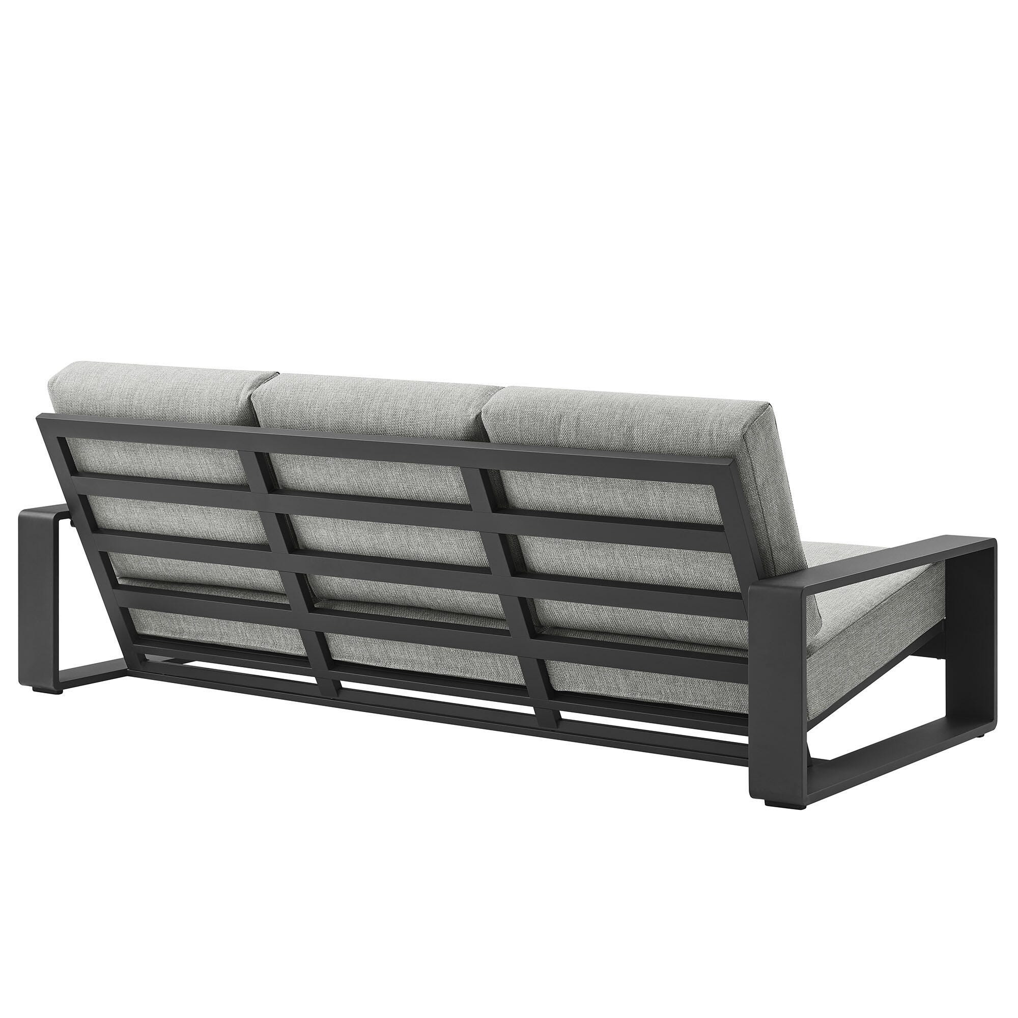 Modway Lirienne Outdoor Sofa, Light Gray/Black, large