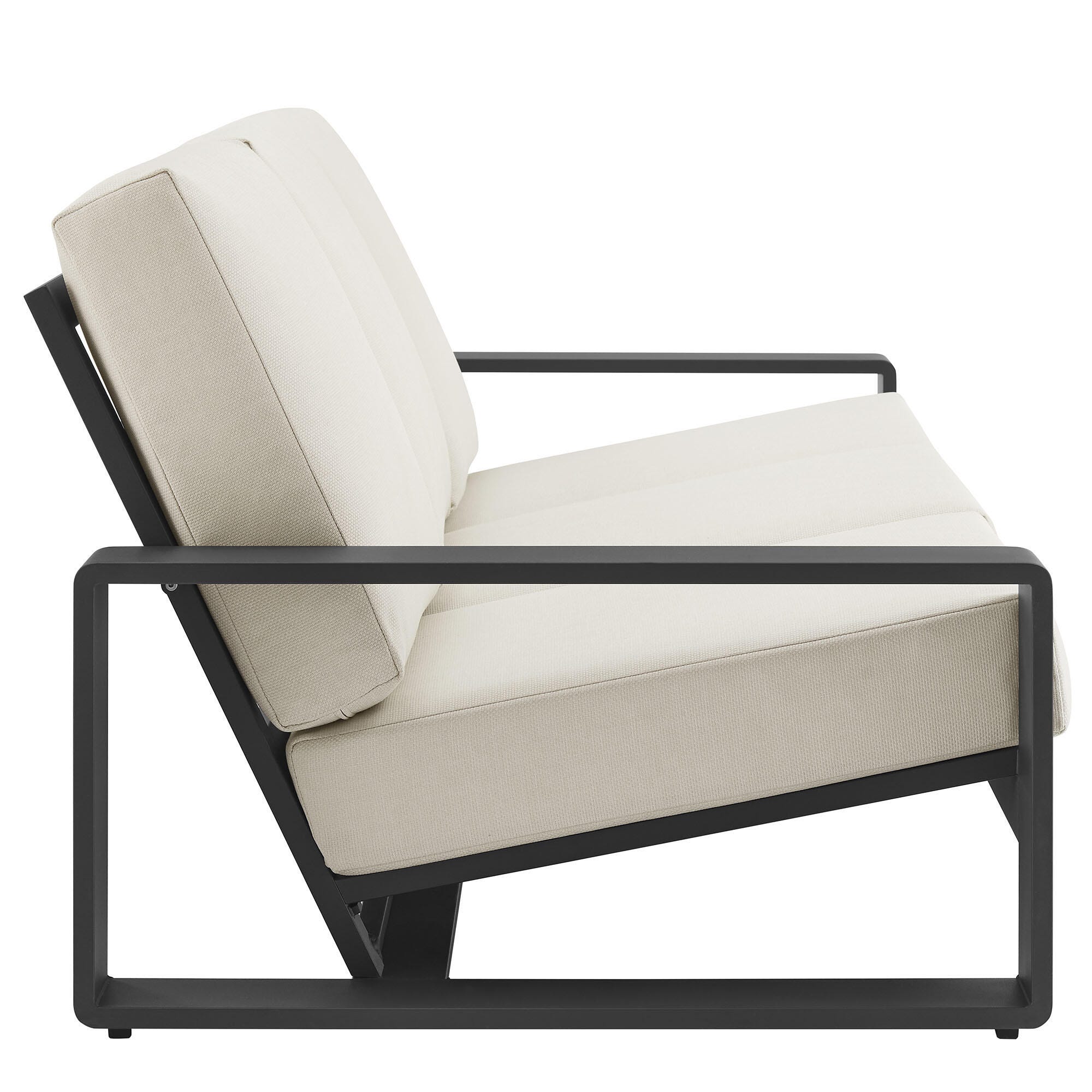 Modway Lirienne Outdoor Sofa, Cream Gray/Black, large