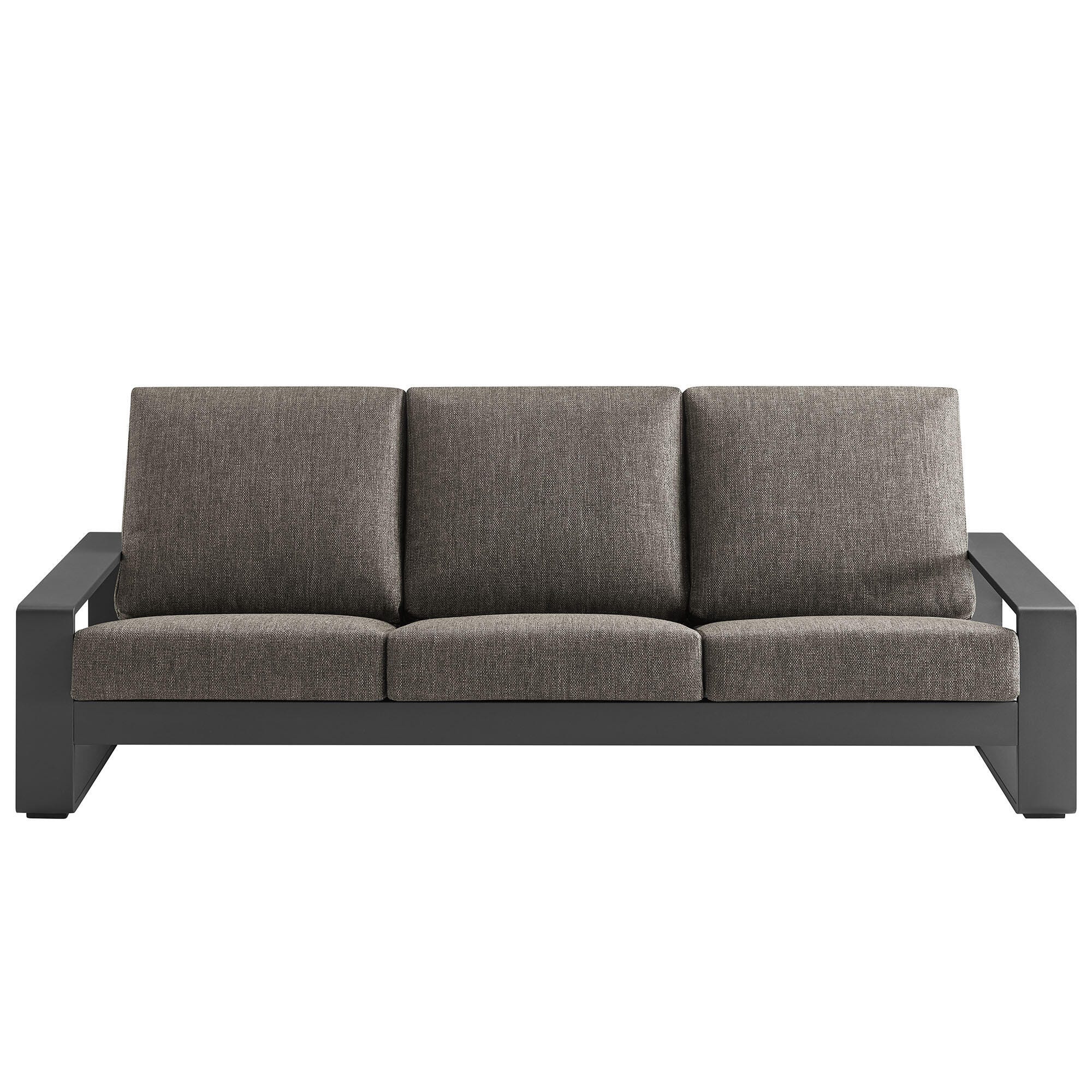 Modway Lirienne Outdoor Sofa, Smoke Gray/Black, large