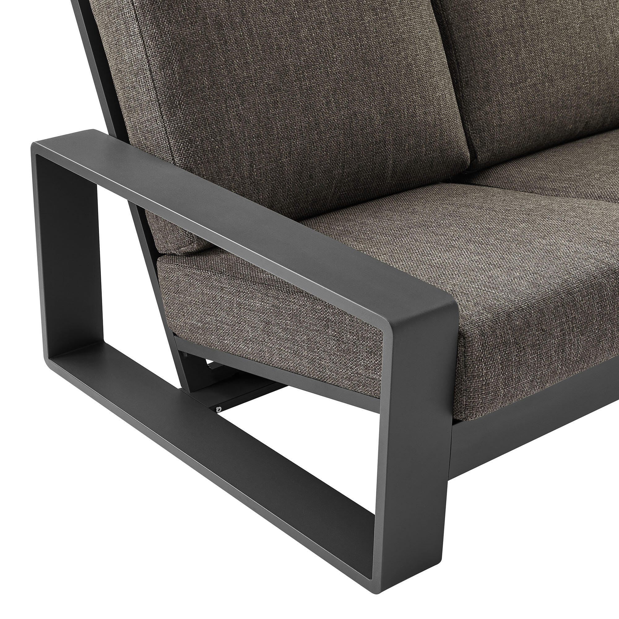 Modway Lirienne Outdoor Sofa, Smoke Gray/Black, large