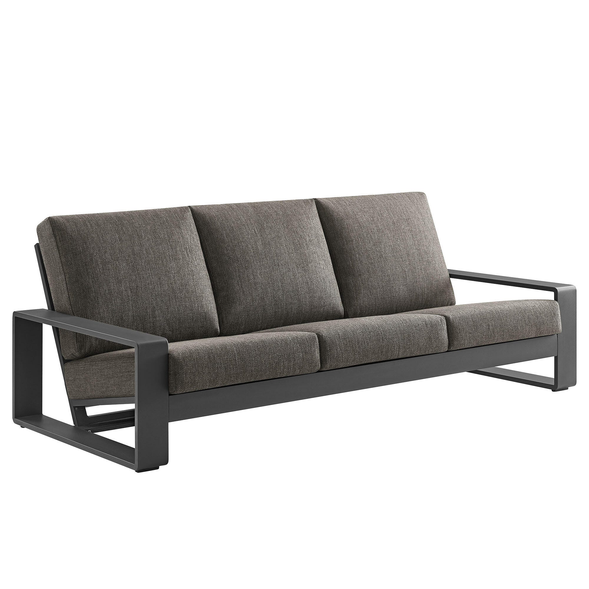 Modway Lirienne Outdoor Sofa, Smoke Gray/Black, large