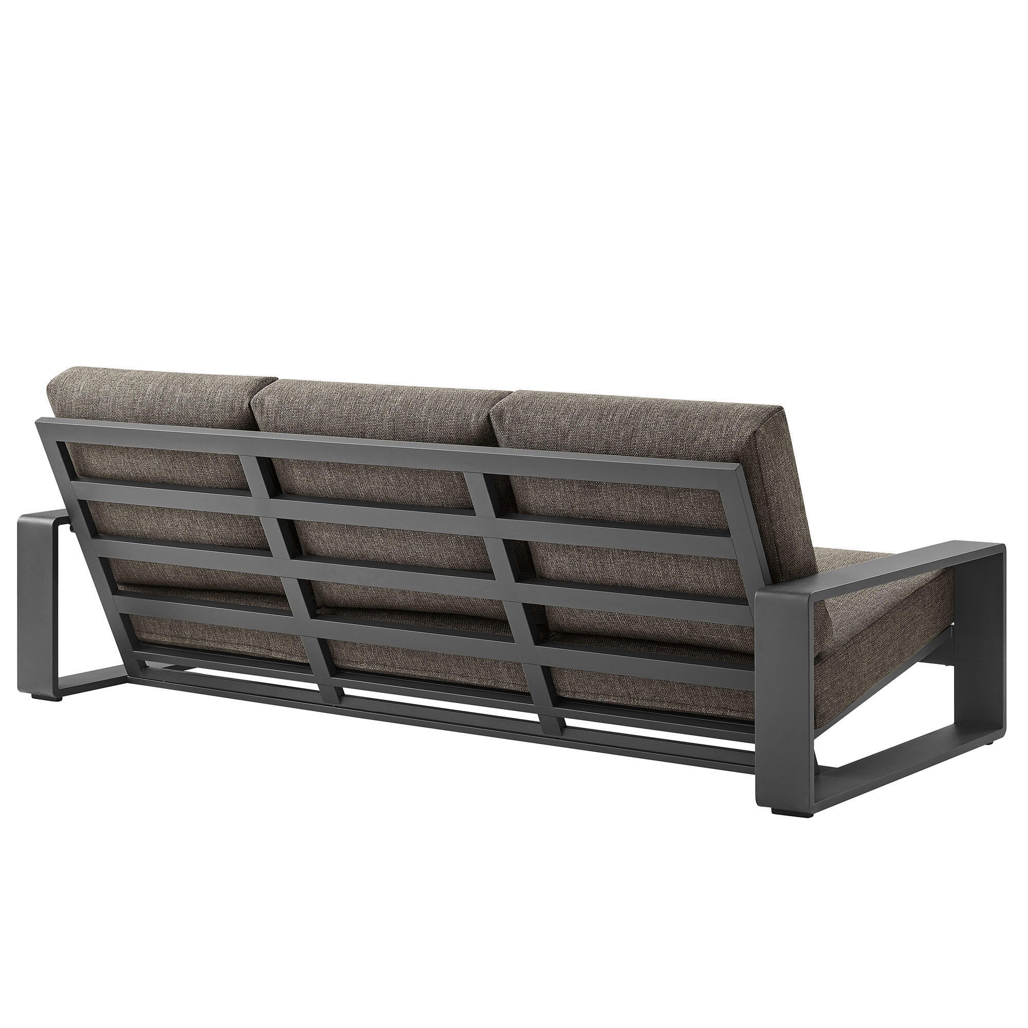 Modway Lirienne Outdoor Sofa, Smoke Gray/Black, large