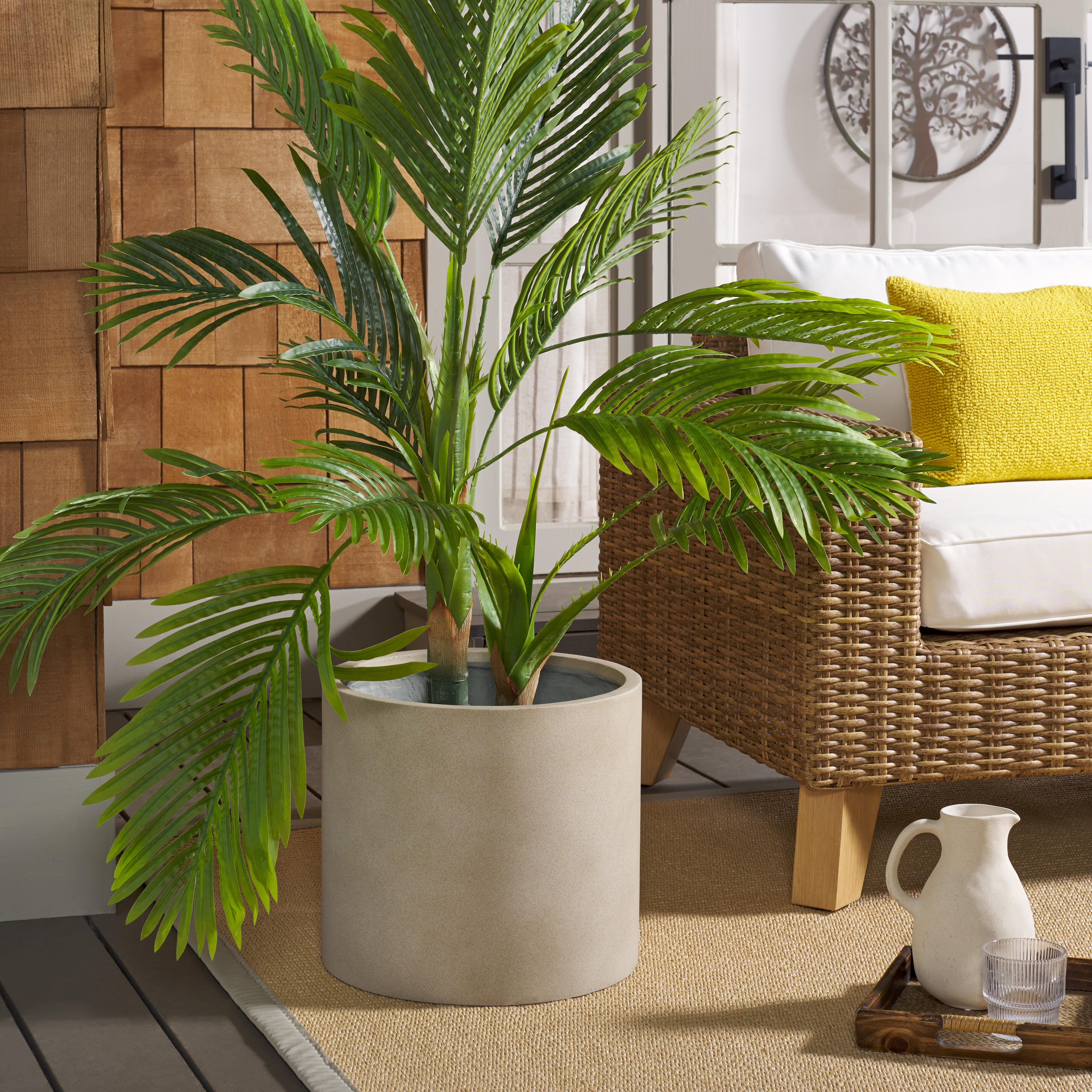 Safavieh Alia Outdoor Planter, Beige, rollover