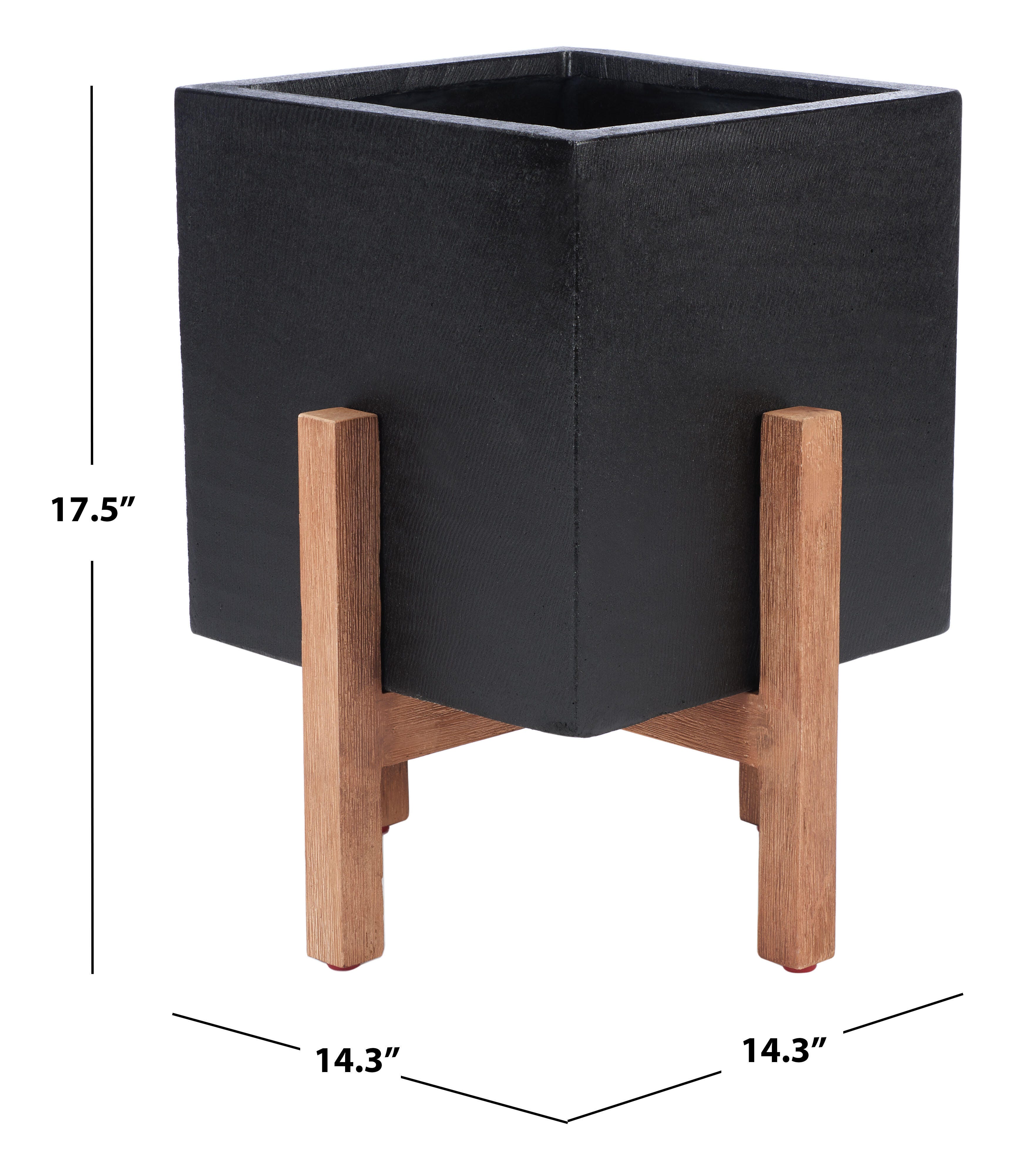 Safavieh Borsla Outdoor Planter, Black, large