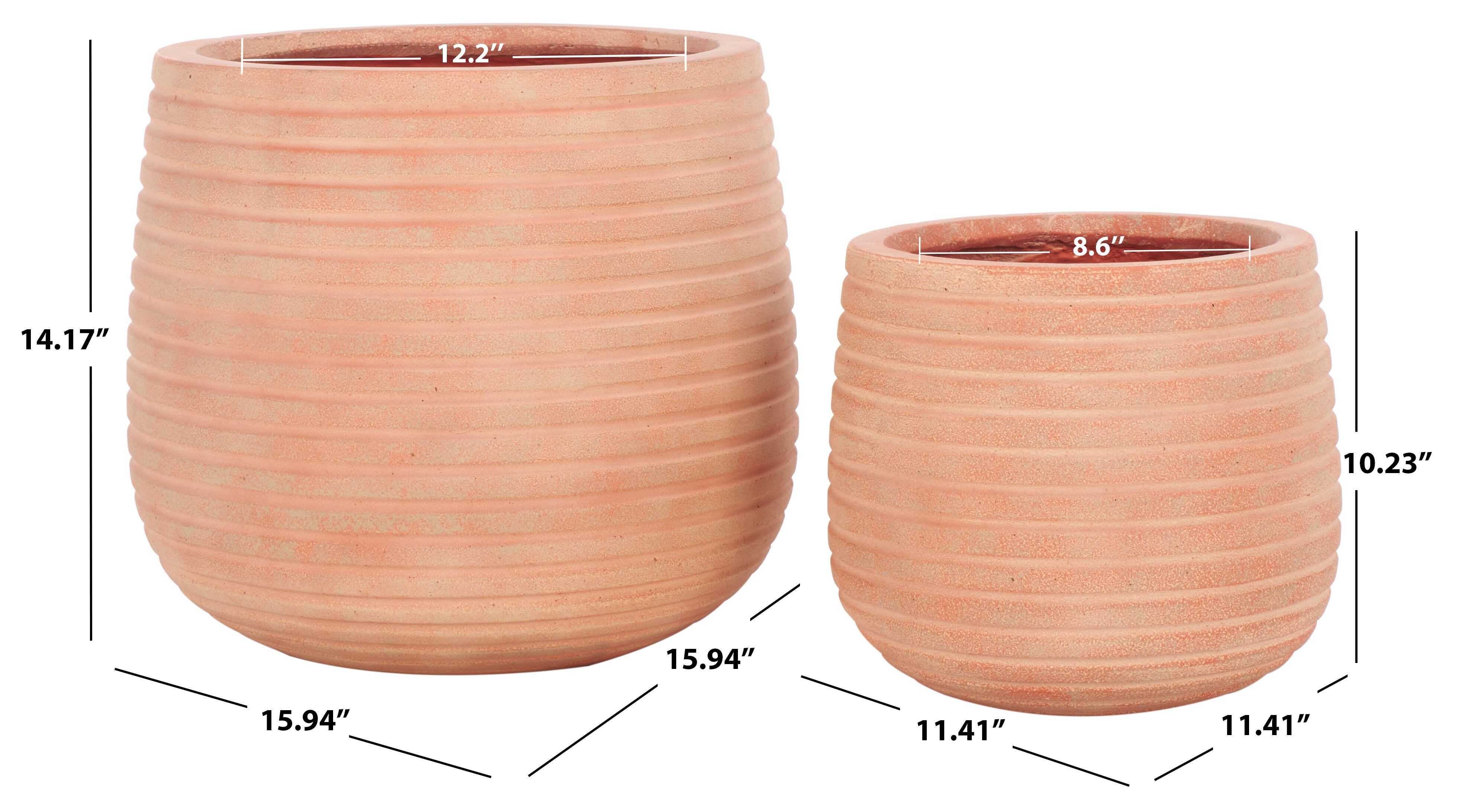 Safavieh Jasper Outdoor Planter (Set of 2), Terracotta, large