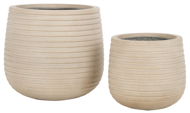 Safavieh Jasper Outdoor Planter (Set of 2), Beige