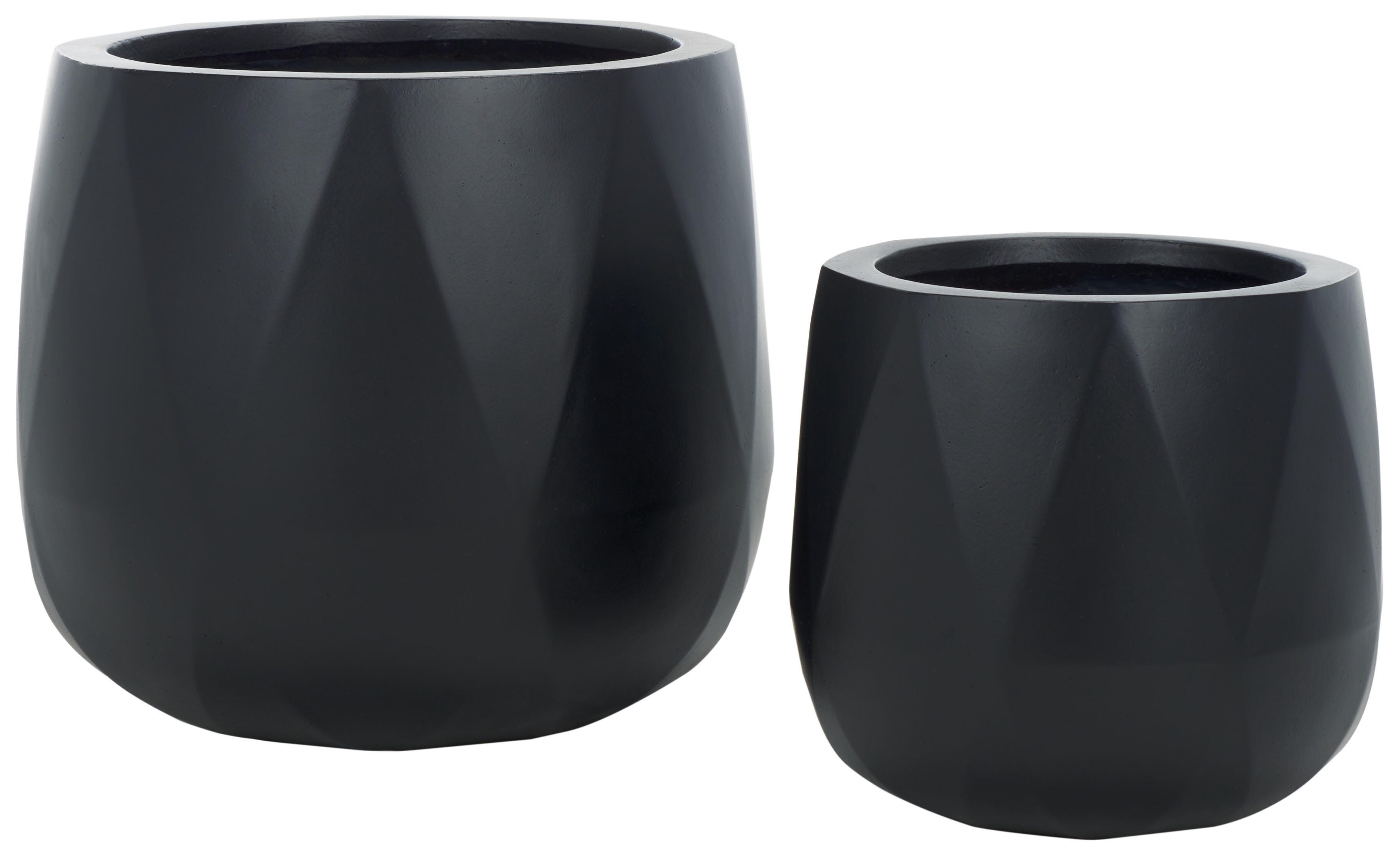 Safavieh Kane Outdoor Planter (Set of 2), Black, large