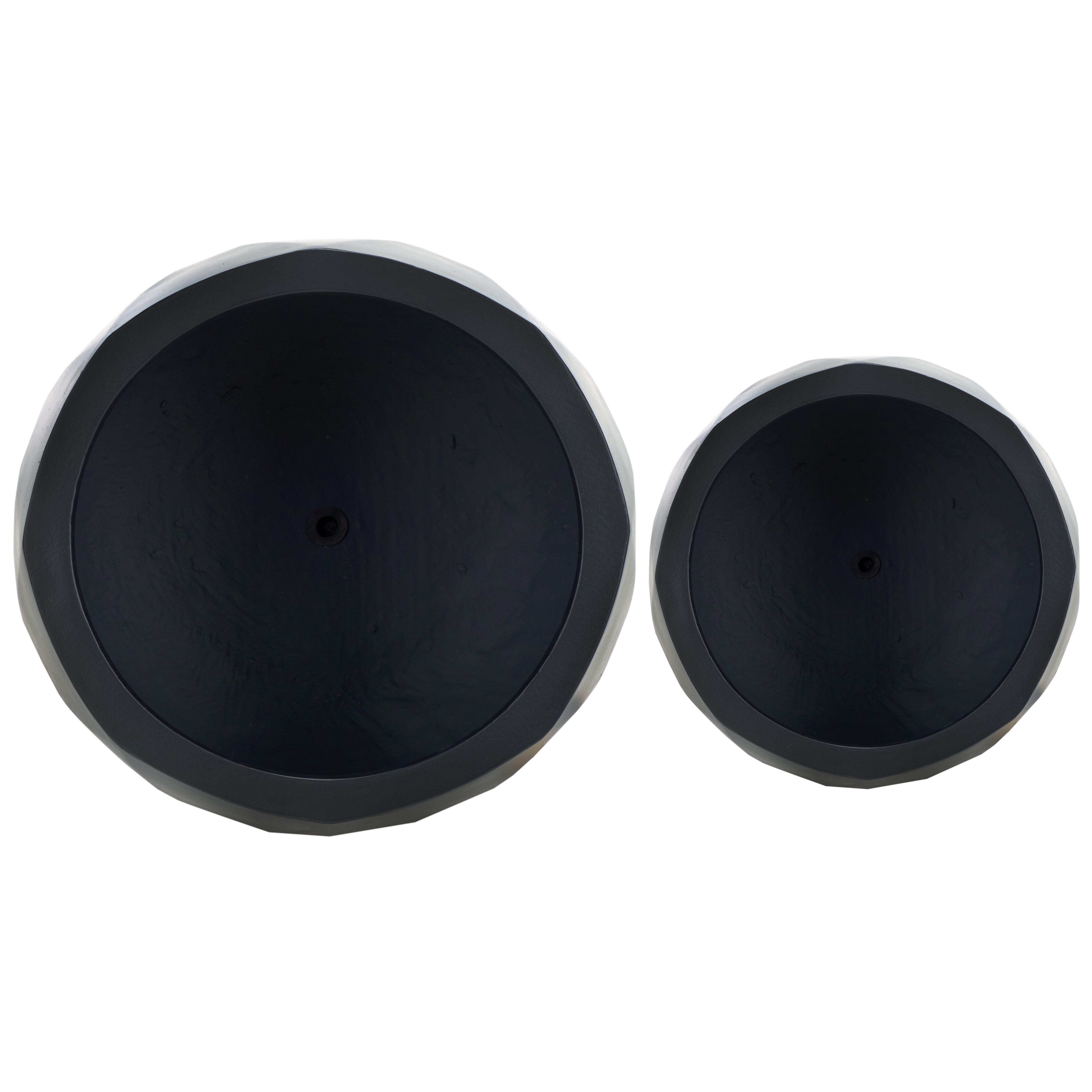 Safavieh Kane Outdoor Planter (Set of 2), Black, large