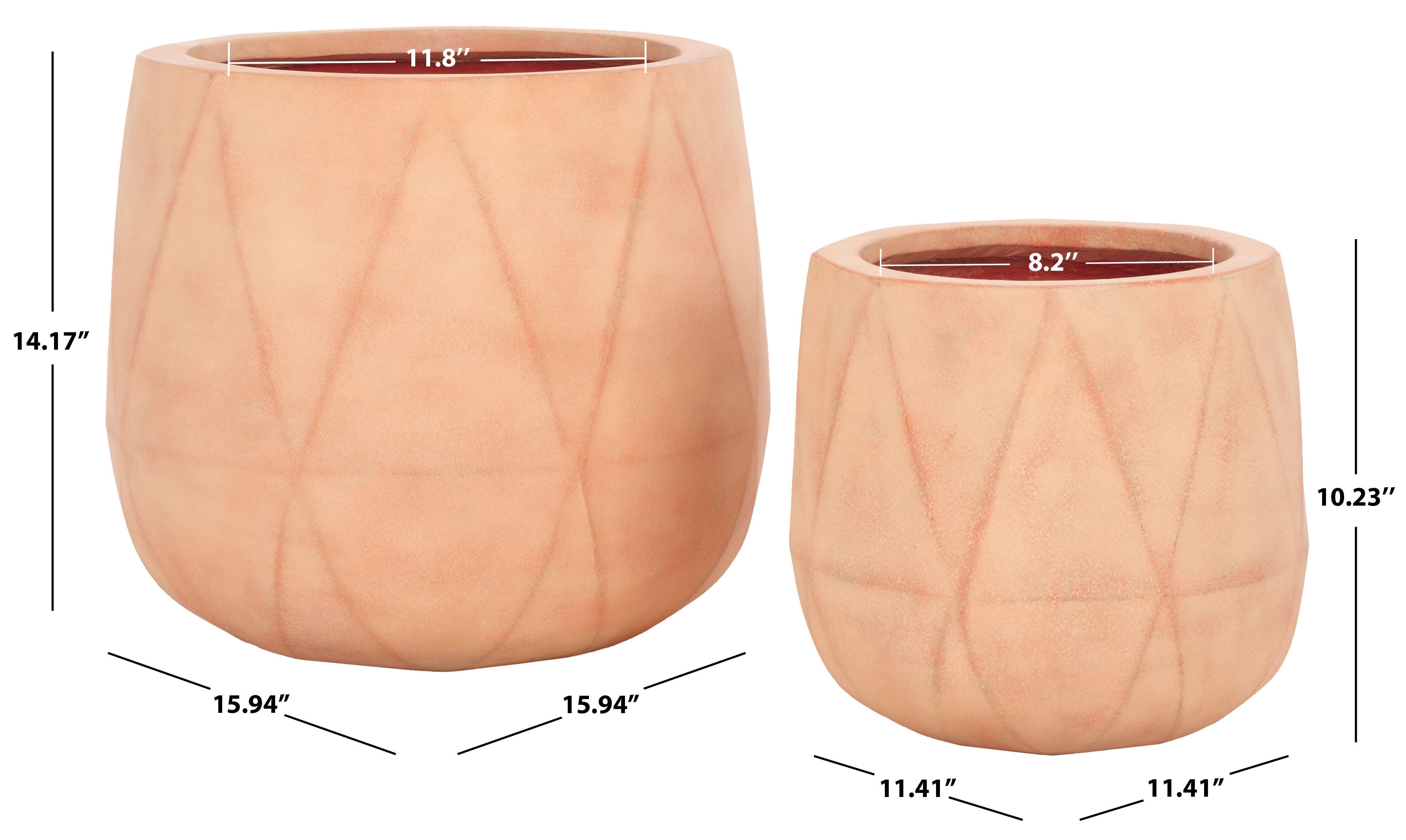 Safavieh Kane Outdoor Planter (Set of 2), Terracotta, large