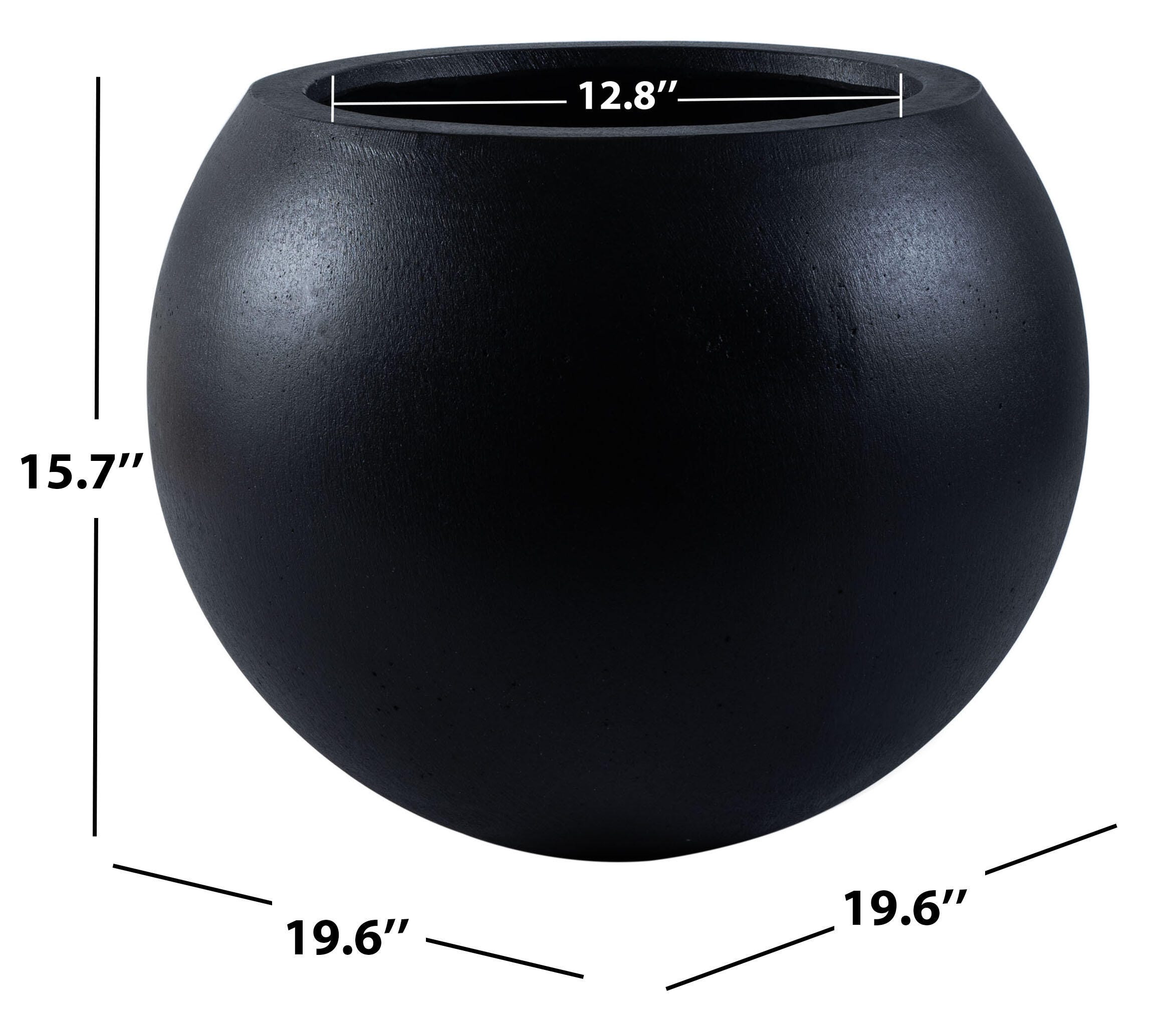 Safavieh Kenslia Outdoor Large Planter, Black, large