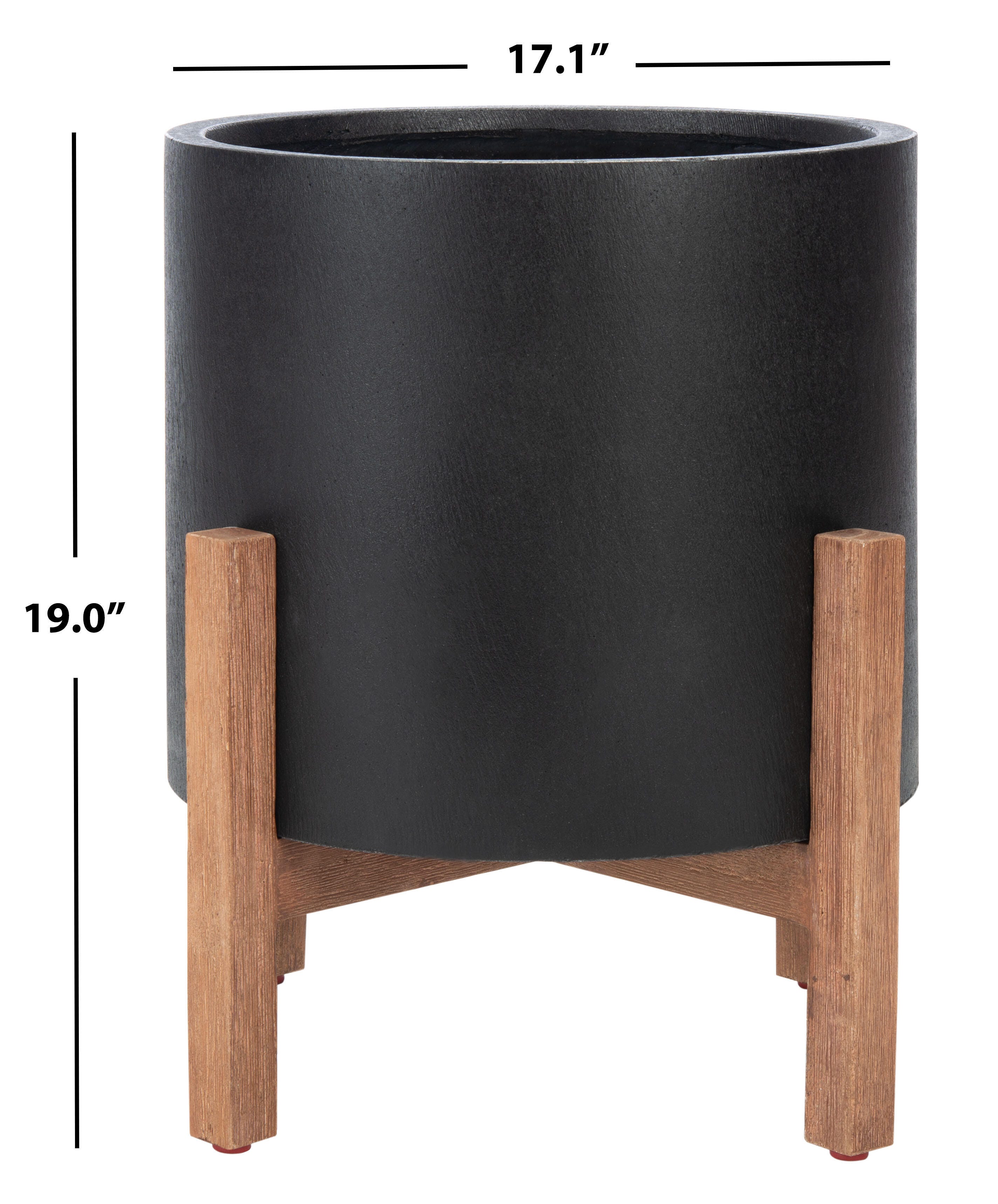 Safavieh Loflen Outdoor Planter, Black, large
