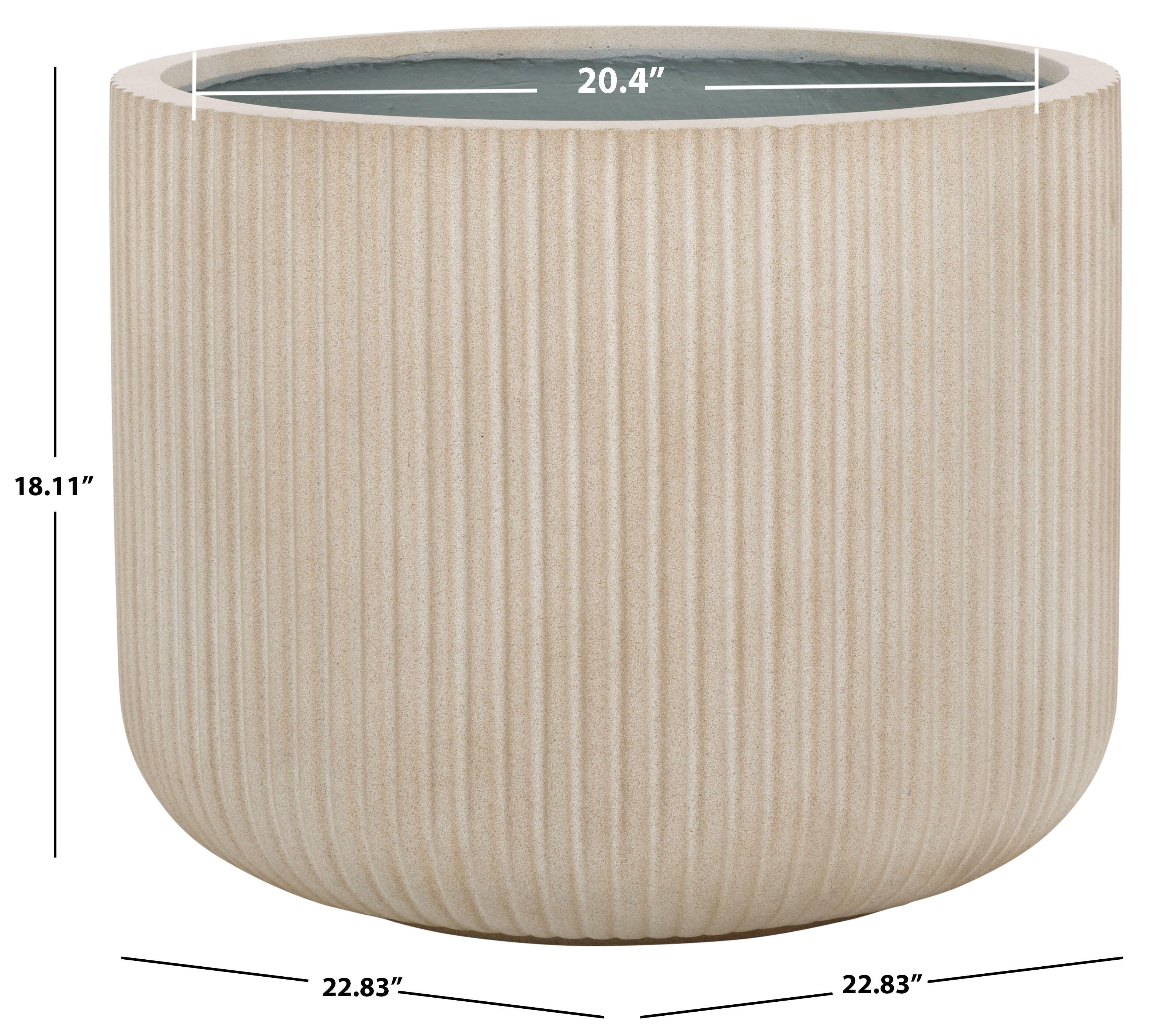 Safavieh Lucca Outdoor Large Planter, Beige, large
