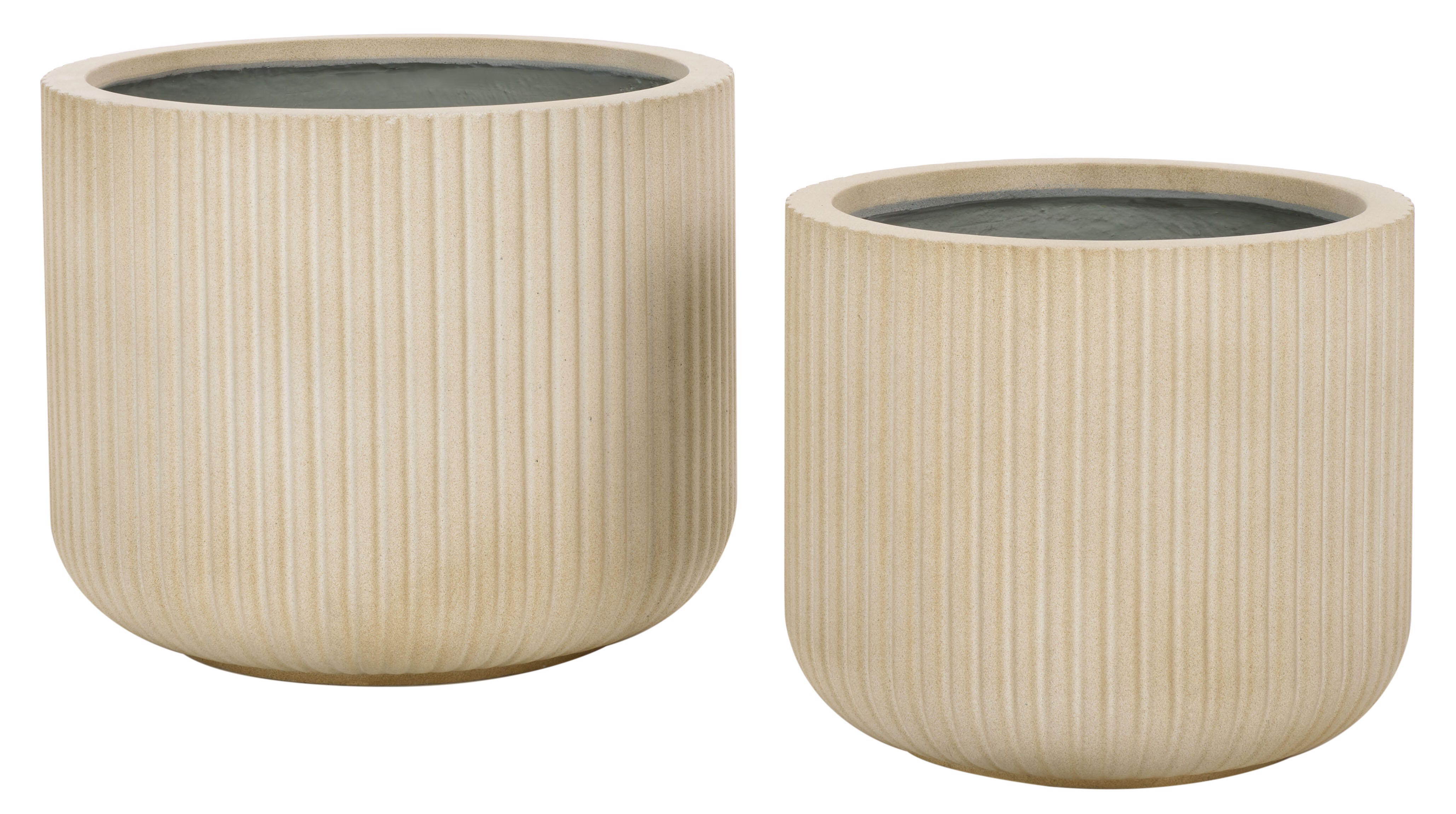 Safavieh Lucca Outdoor Planter (Set of 2), Beige, large