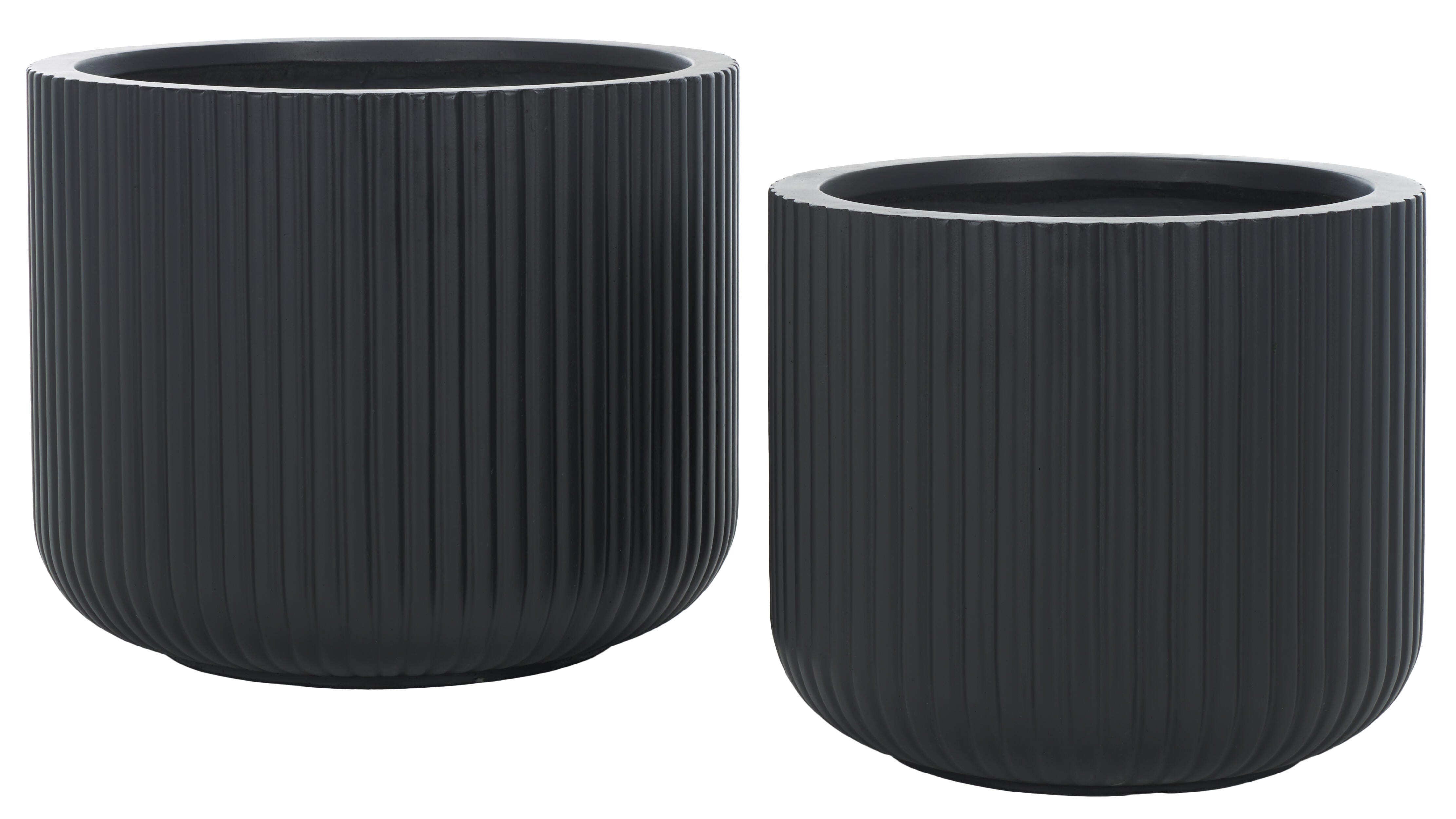 Safavieh Lucca Outdoor Planter (Set of 2), Black, large