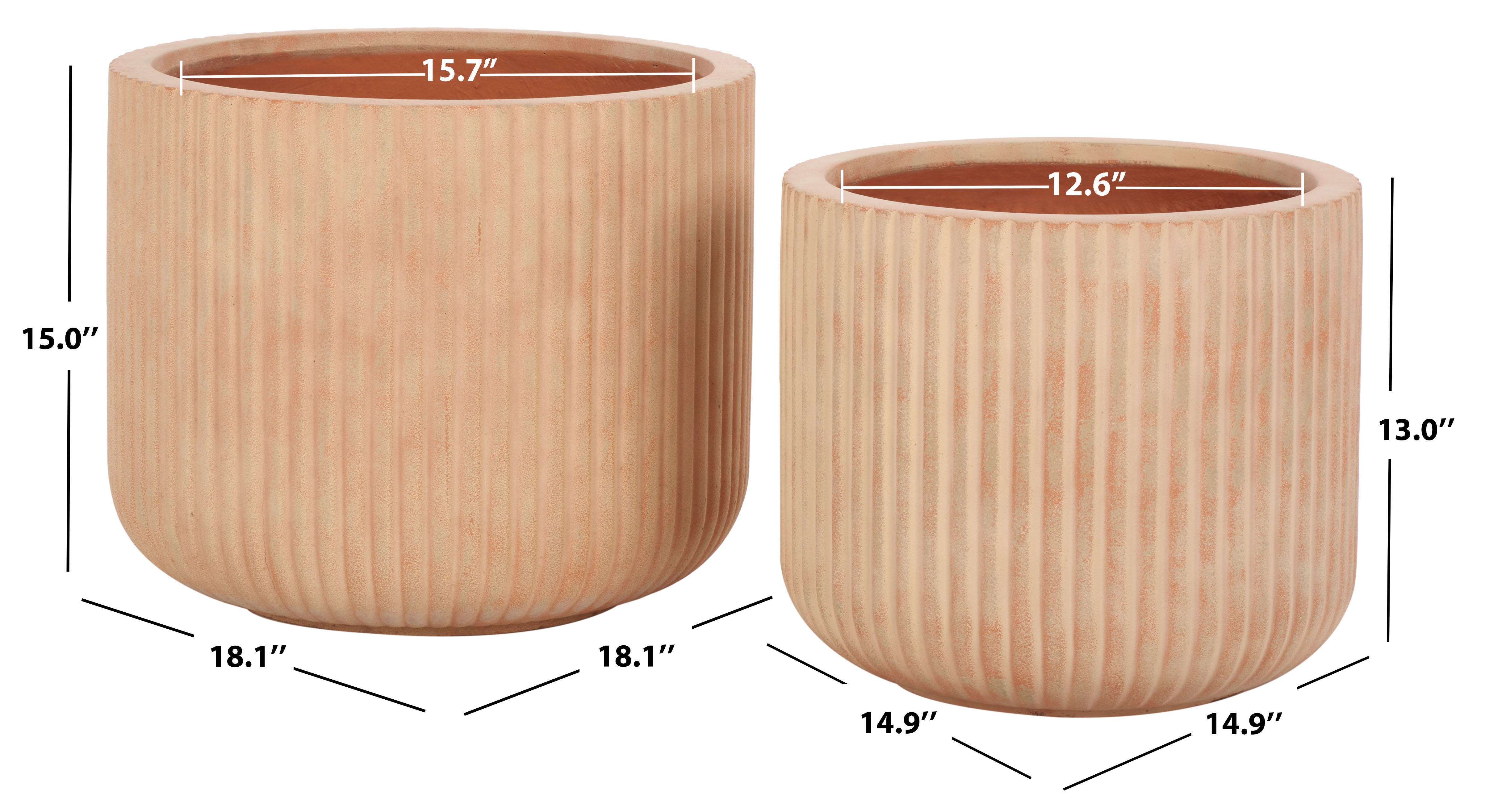 Safavieh Lucca Outdoor Planter (Set of 2), Terracotta, large