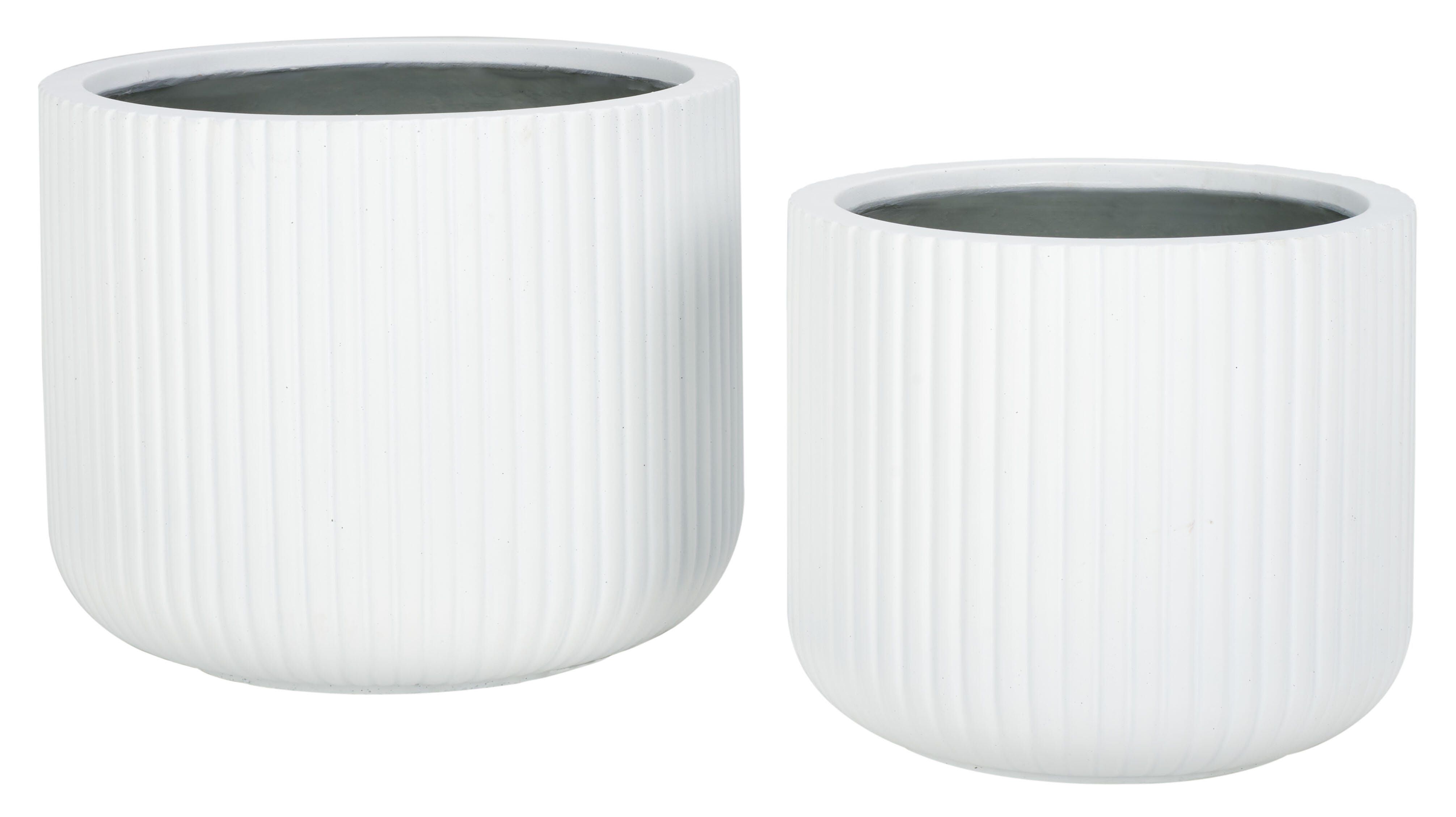 Safavieh Lucca Outdoor Planter (Set of 2), White, large