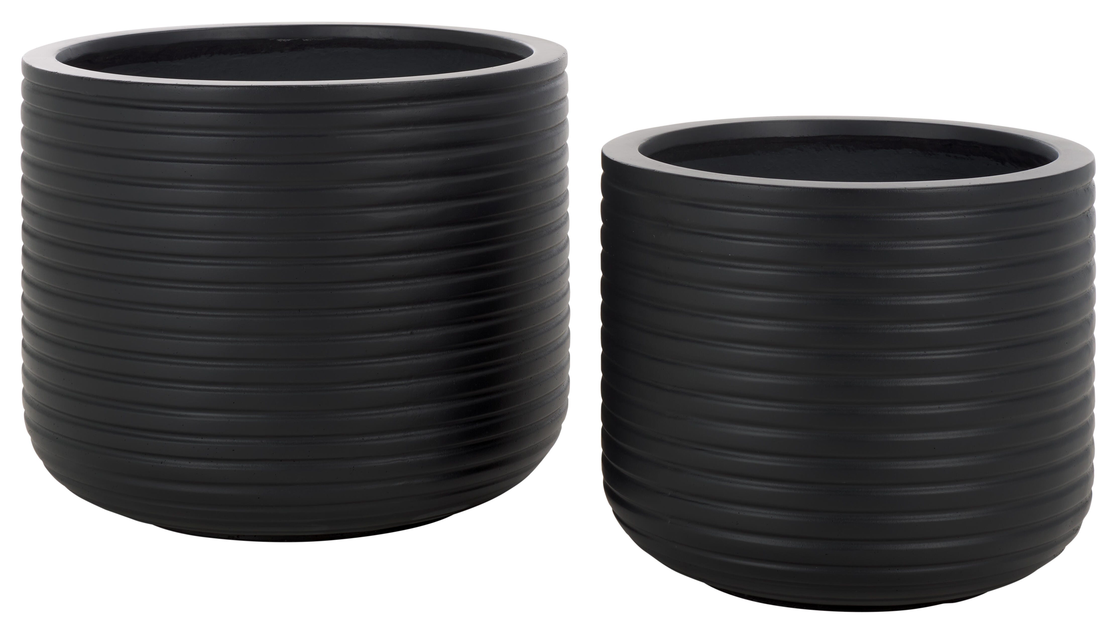 Safavieh Nardo Outdoor Planter (Set of 2), Black, large
