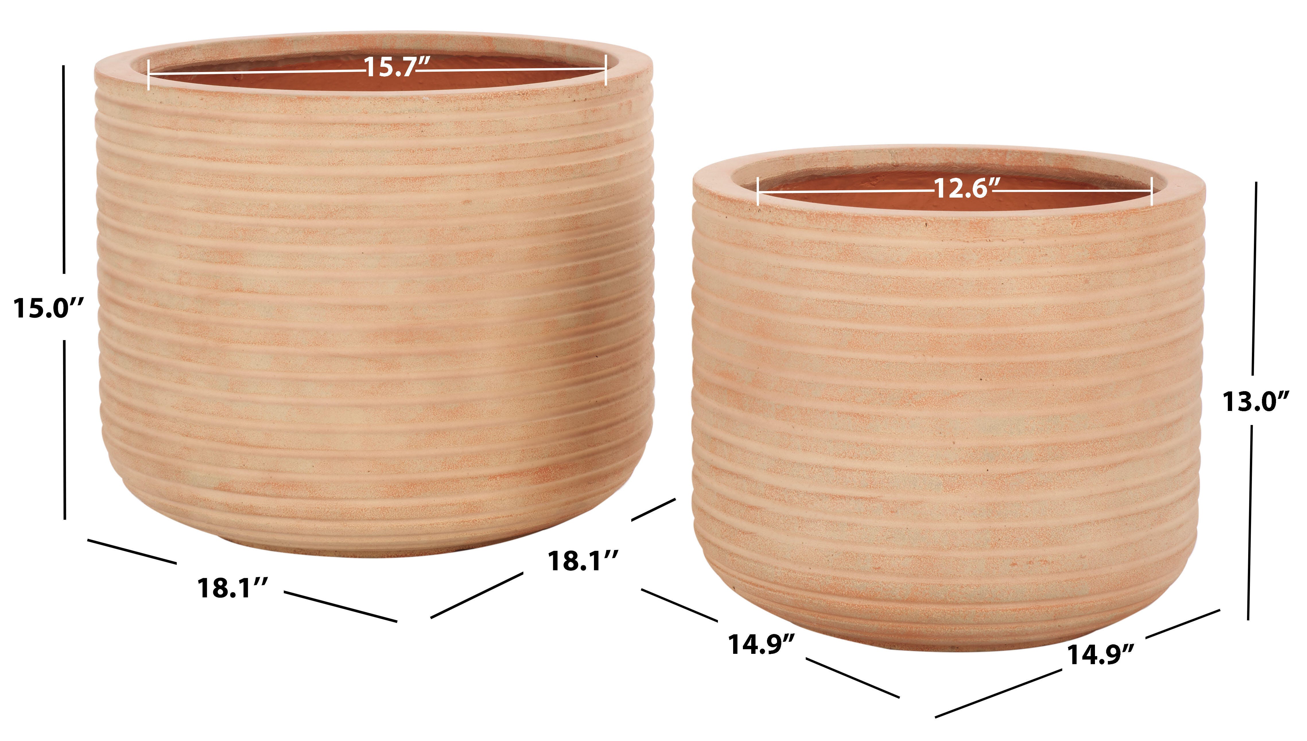 Safavieh Nardo Outdoor Planter (Set of 2), Terracotta, large