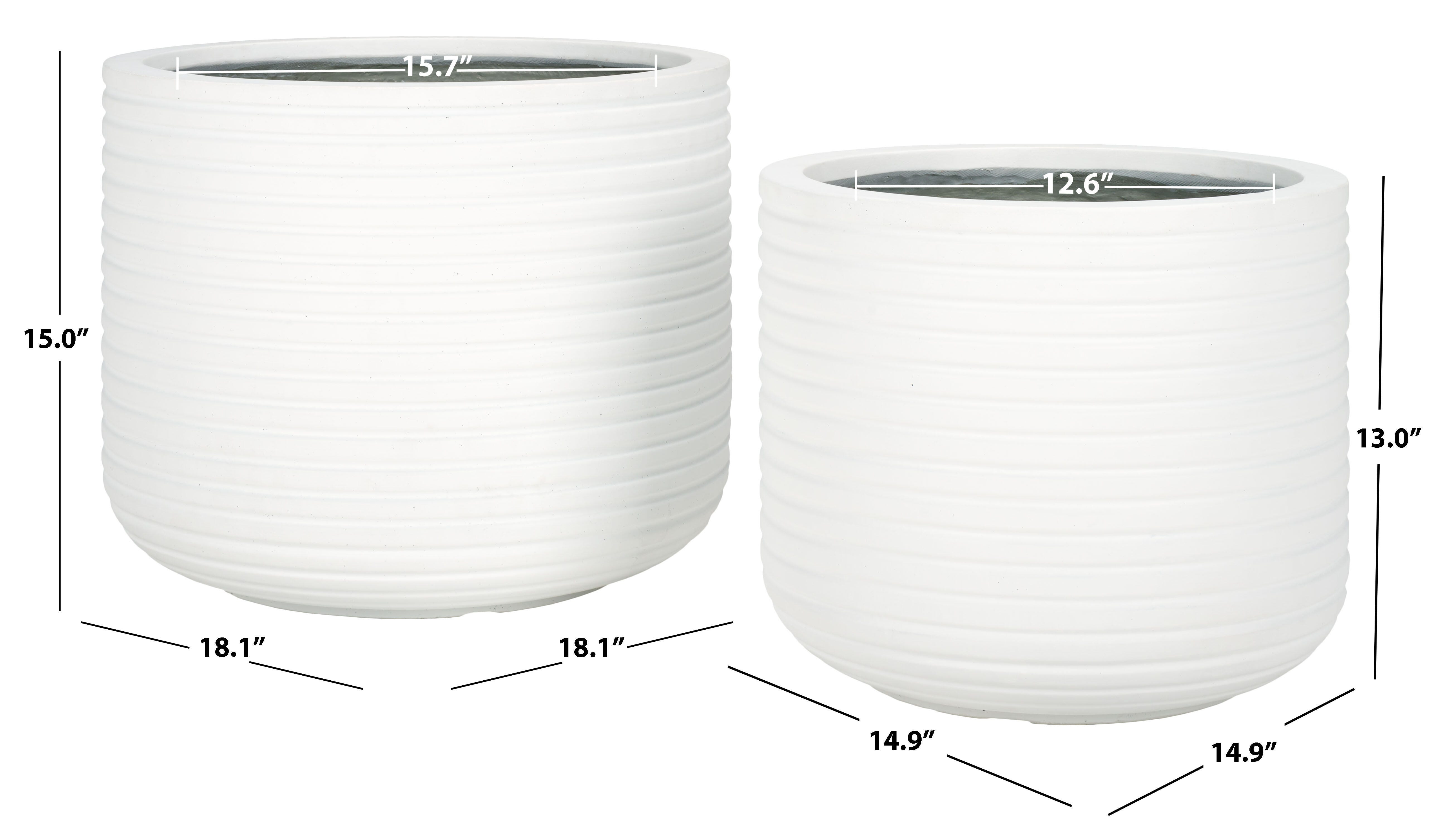 Safavieh Nardo Outdoor Planter (Set of 2), White, large
