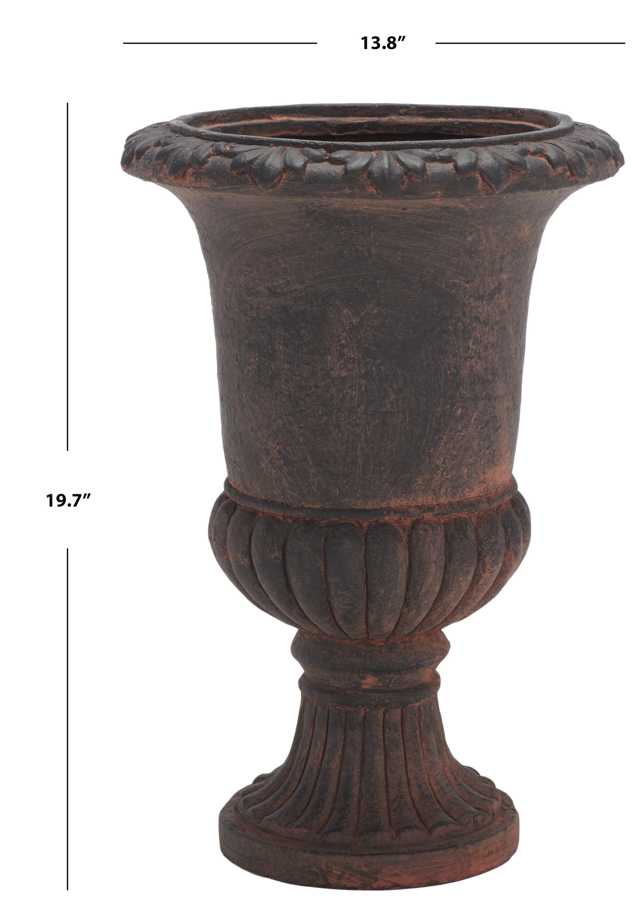 Safavieh Paul Outdoor Planter, Brown, large
