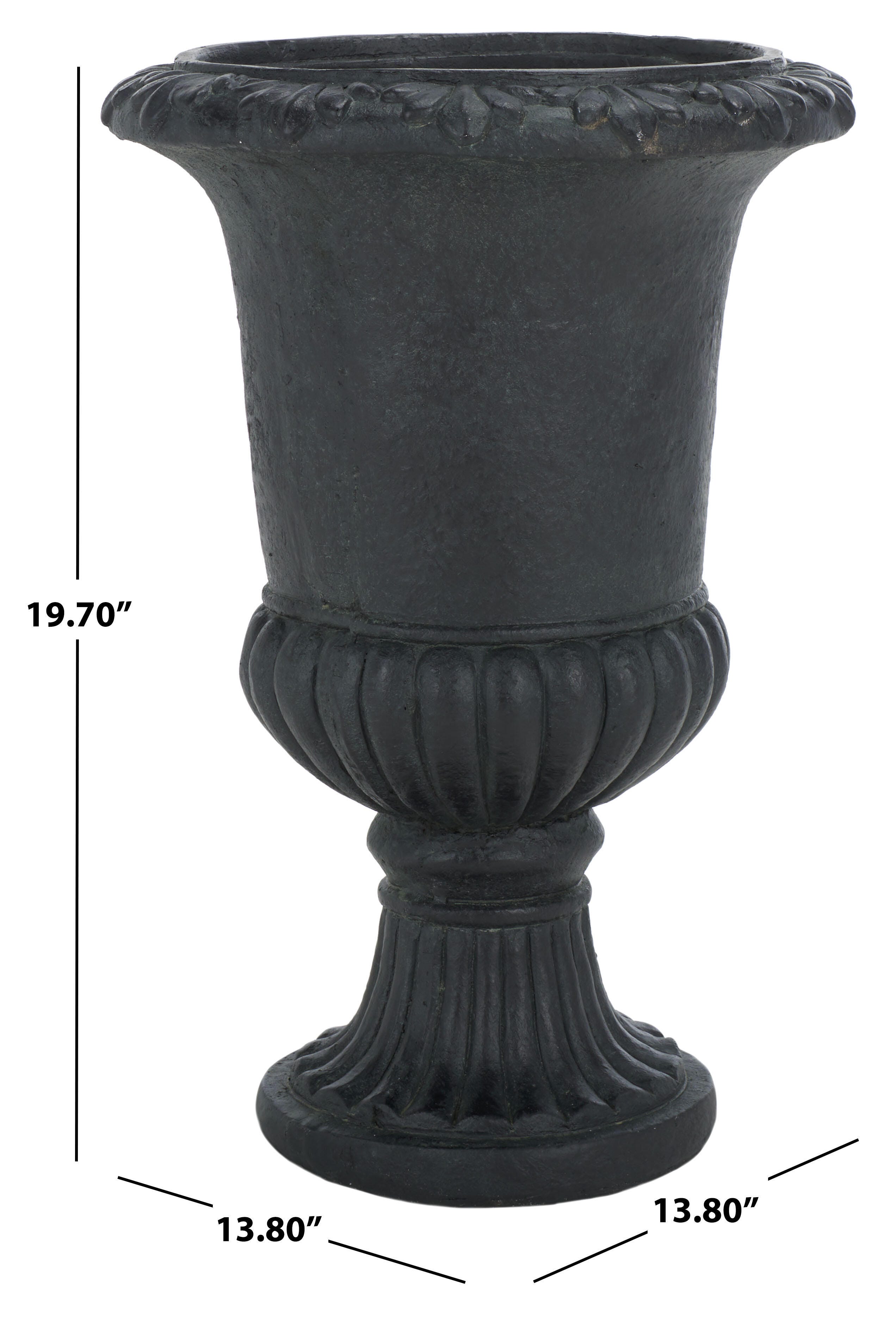 Safavieh Paul Outdoor Planter, Black, large