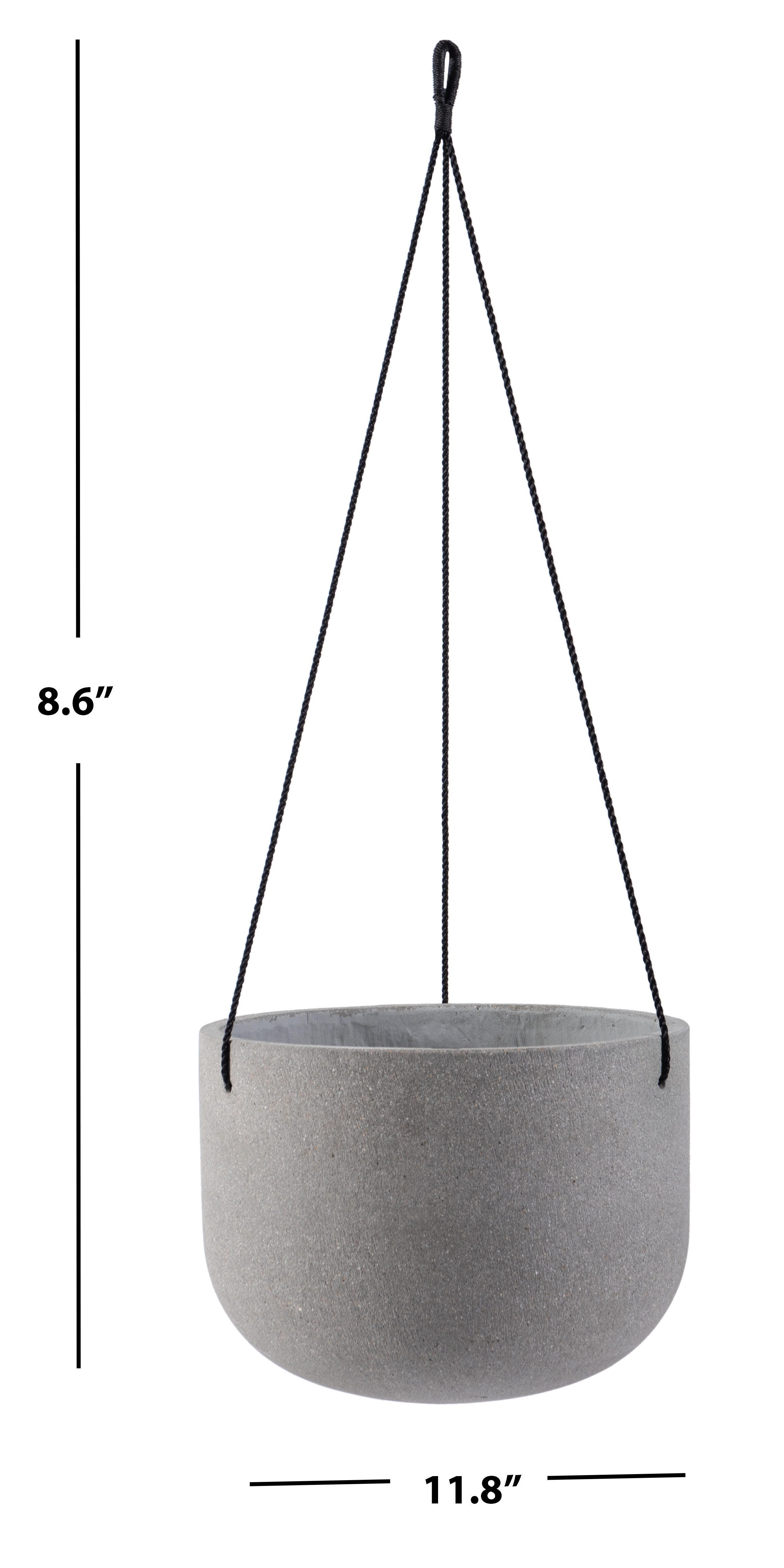 Safavieh Rancer Outdoor Hanging Planter, Light Gray, large