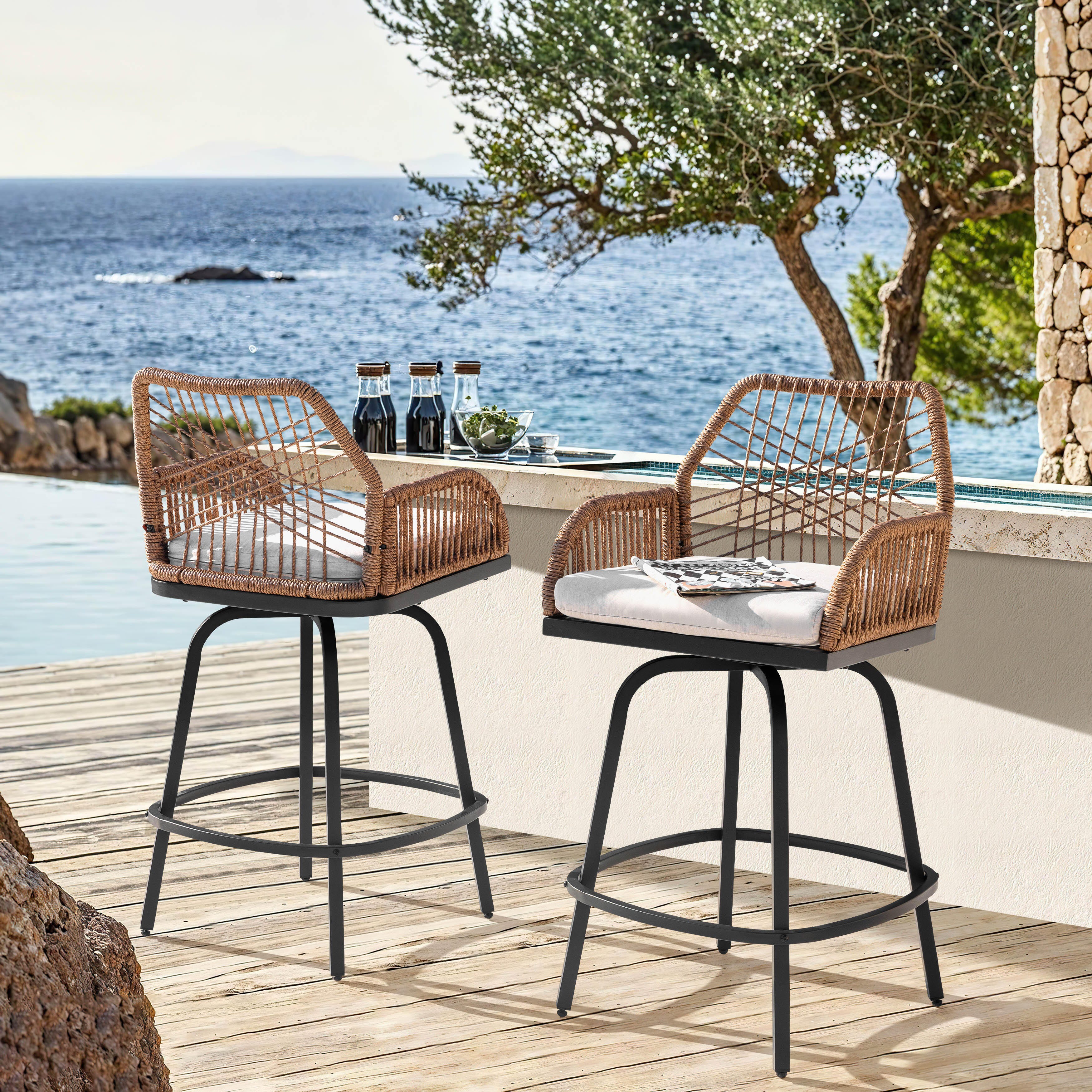 Nuu Garden Outdoor Bar Stools (Set of 2), , large