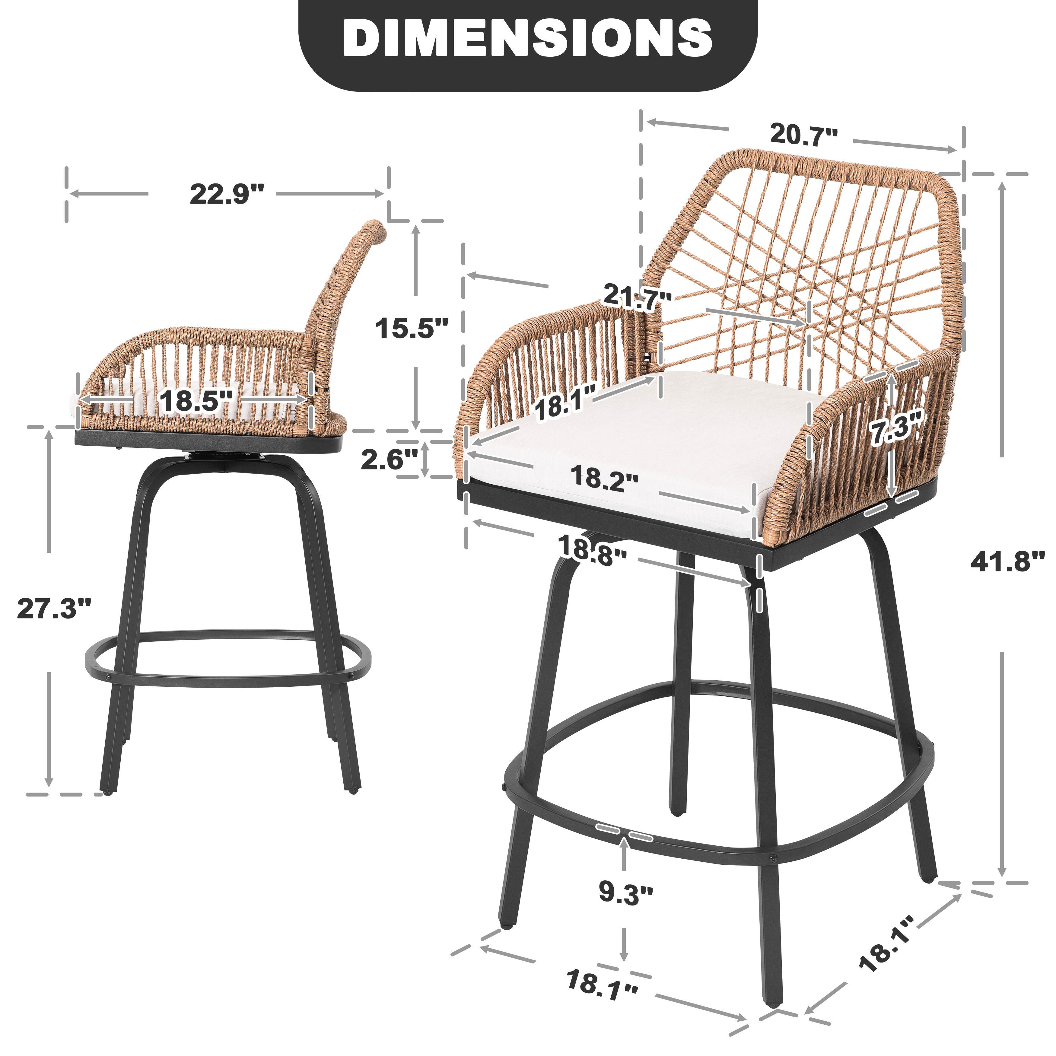 Nuu Garden Outdoor Bar Stools (Set of 2), , large