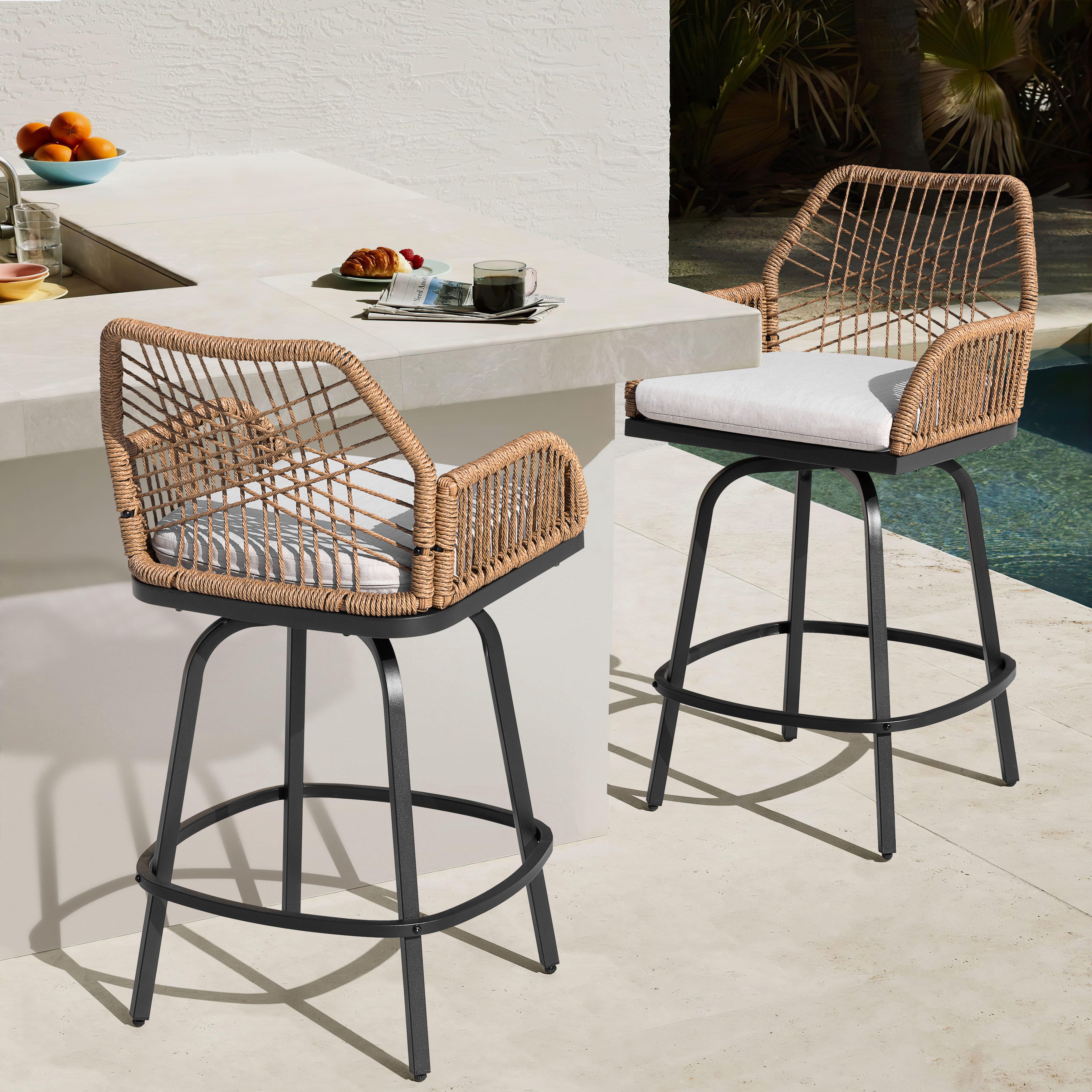 Nuu Garden Outdoor Bar Stools (Set of 2), , large