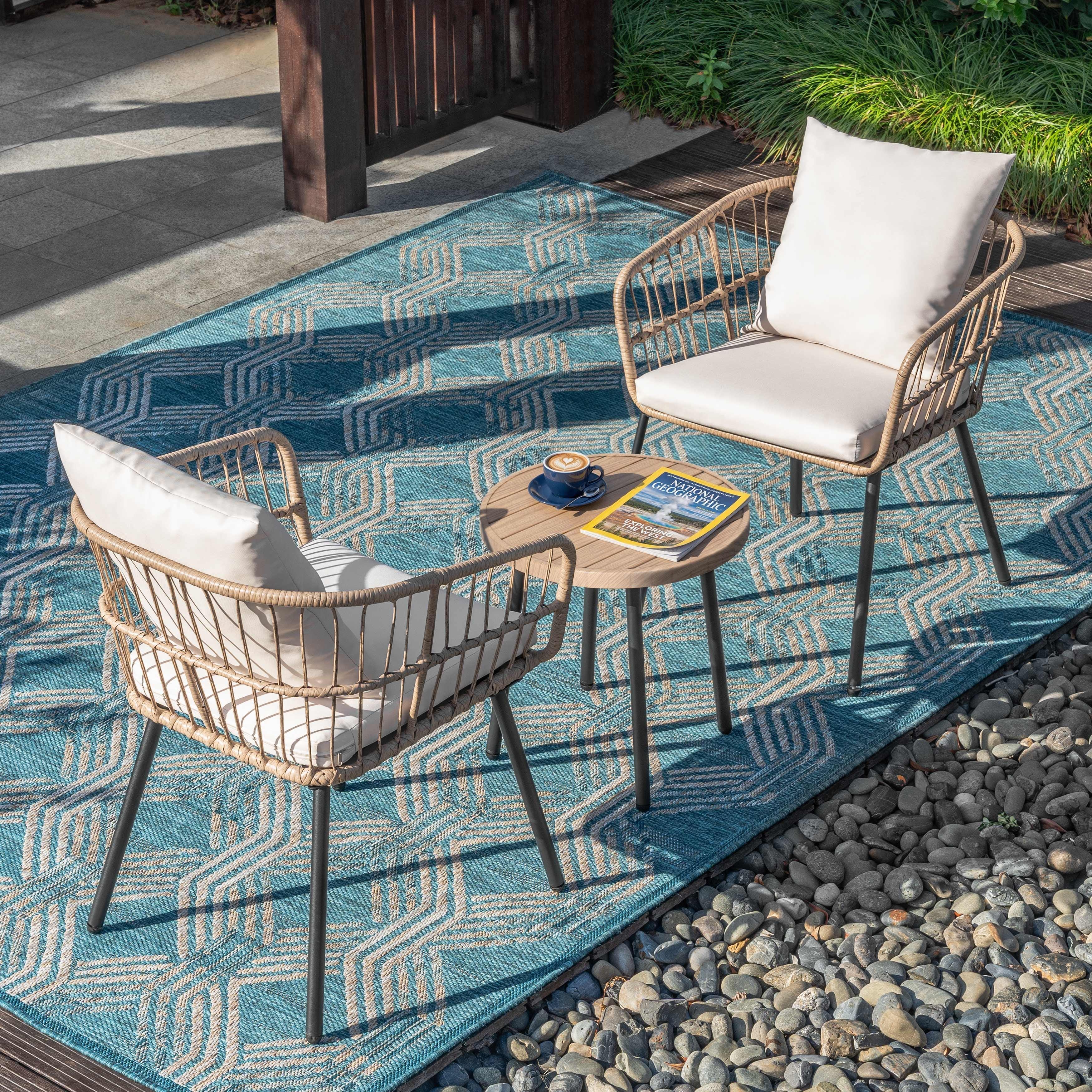 Nuu Garden 3 Piece Outdoor Bistro Set, , large