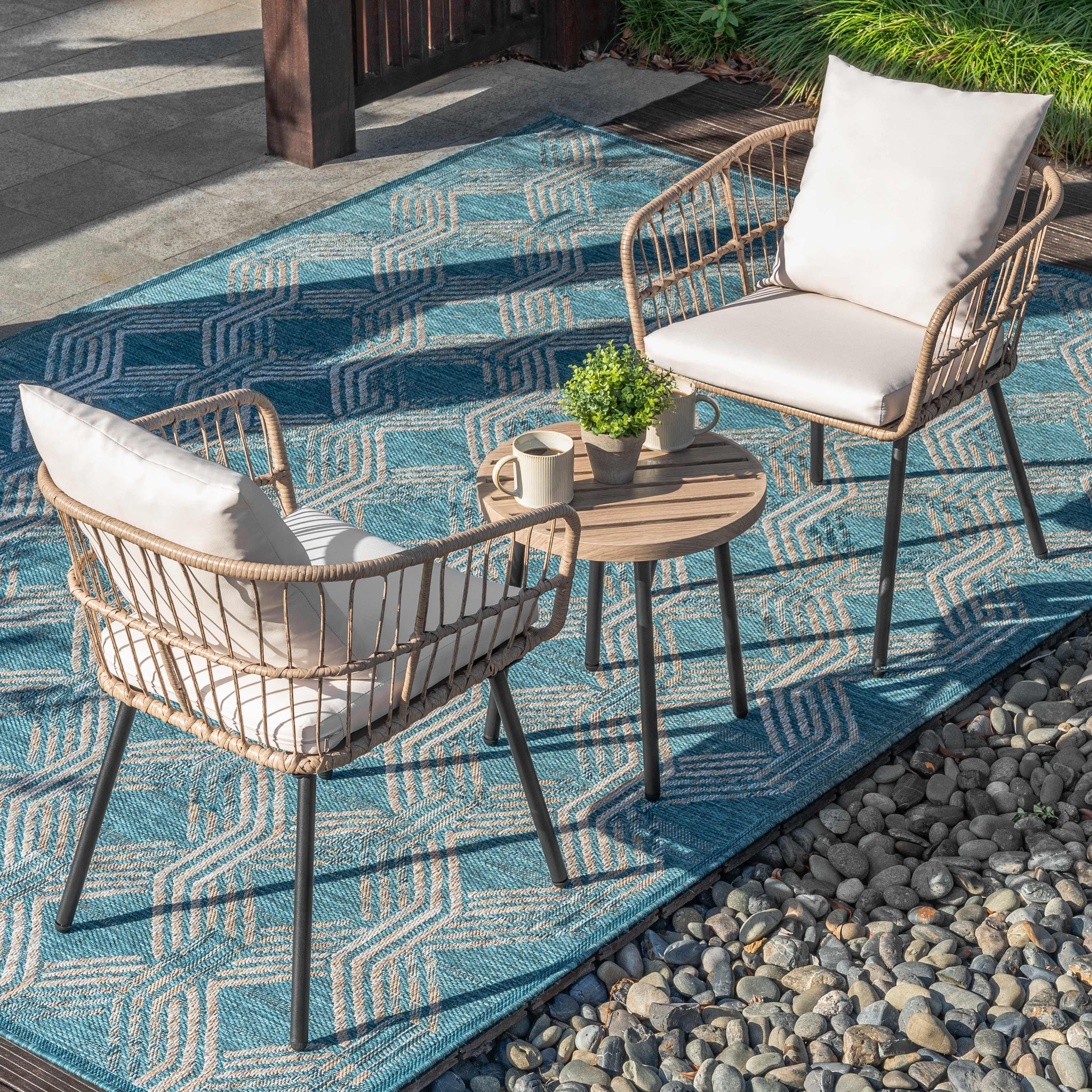 Nuu Garden 3 Piece Outdoor Bistro Set, , large