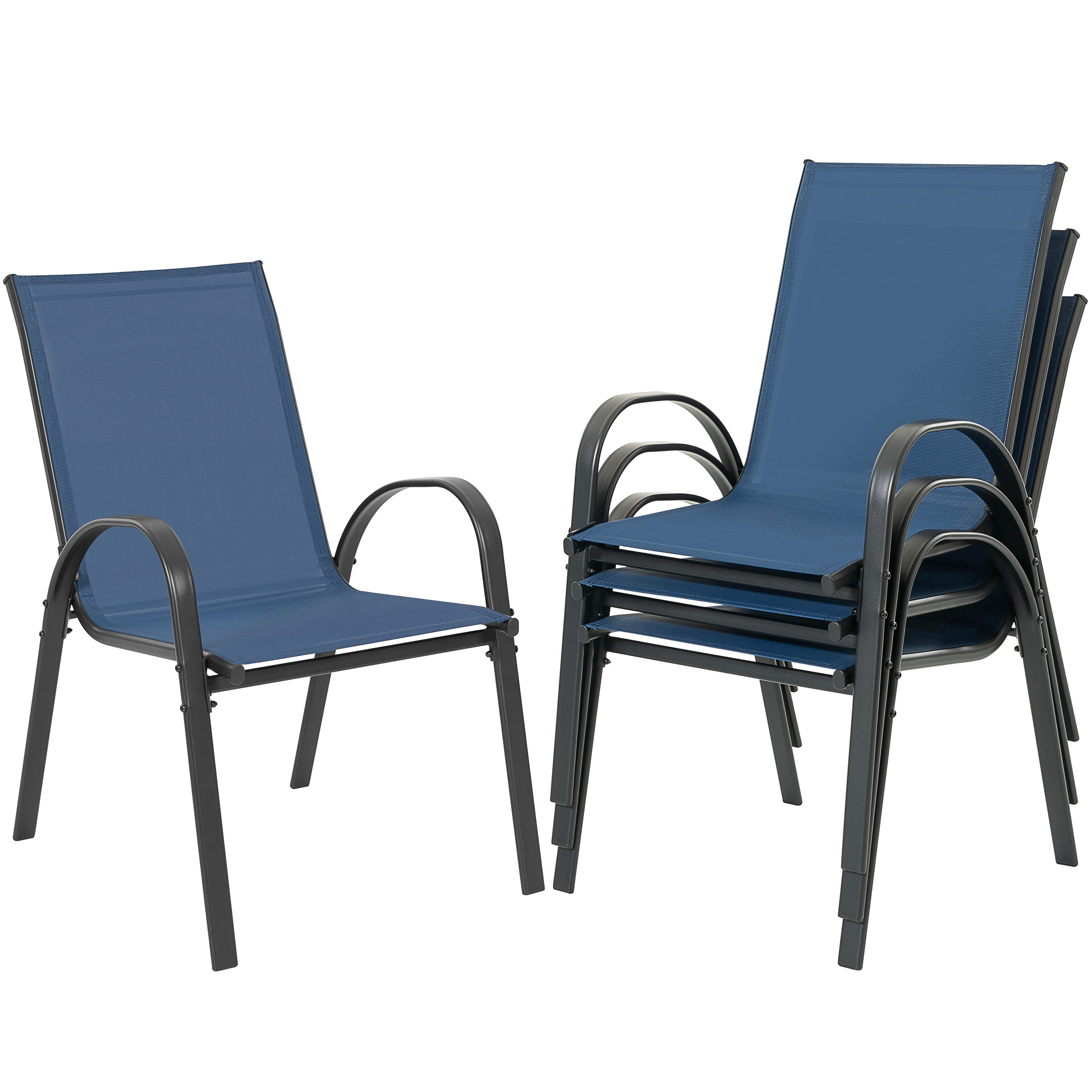 Nuu Garden Outdoor Dining Chair (Set of 4), Blue, large