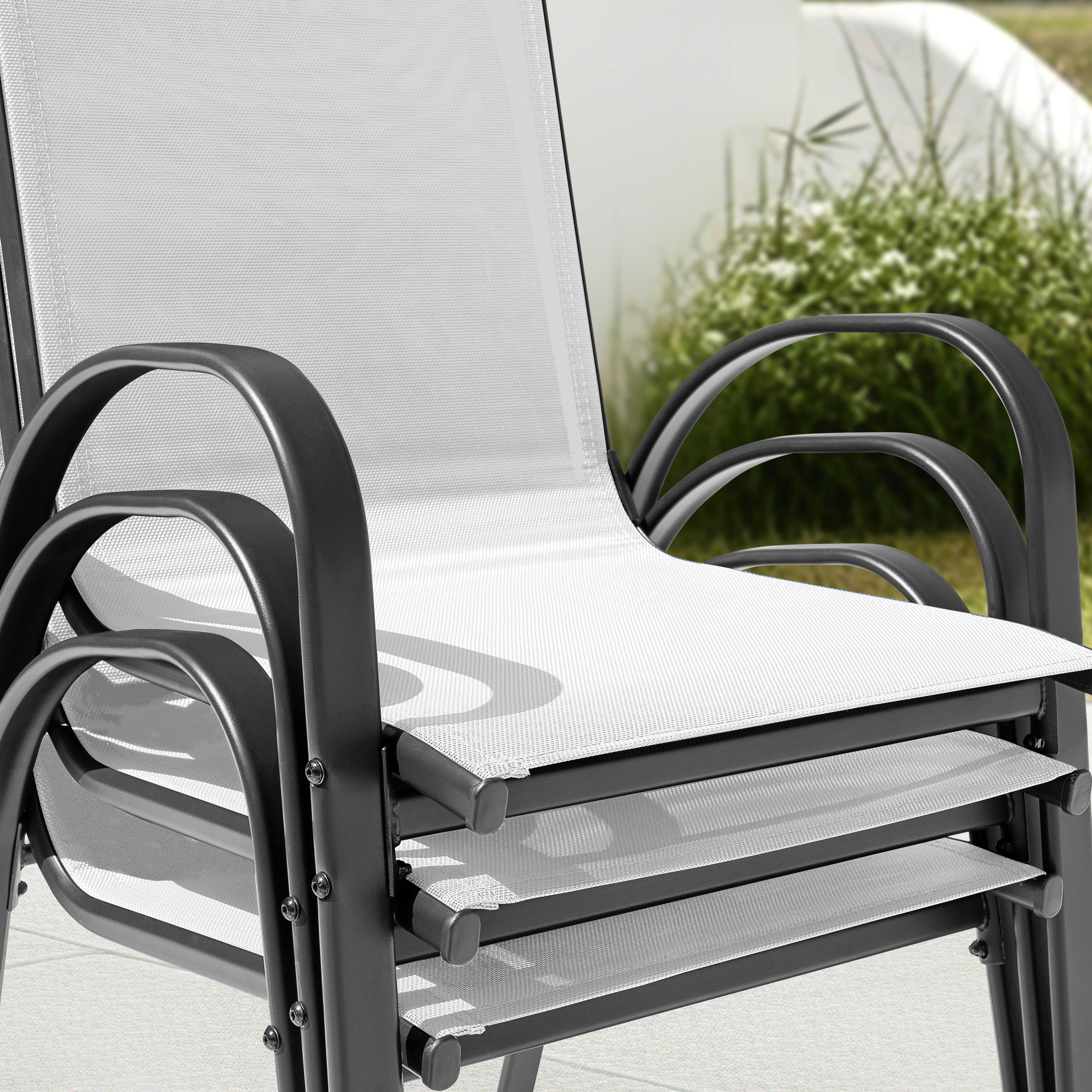 Nuu Garden Outdoor Dining Chair (Set of 4), Light Gray, large