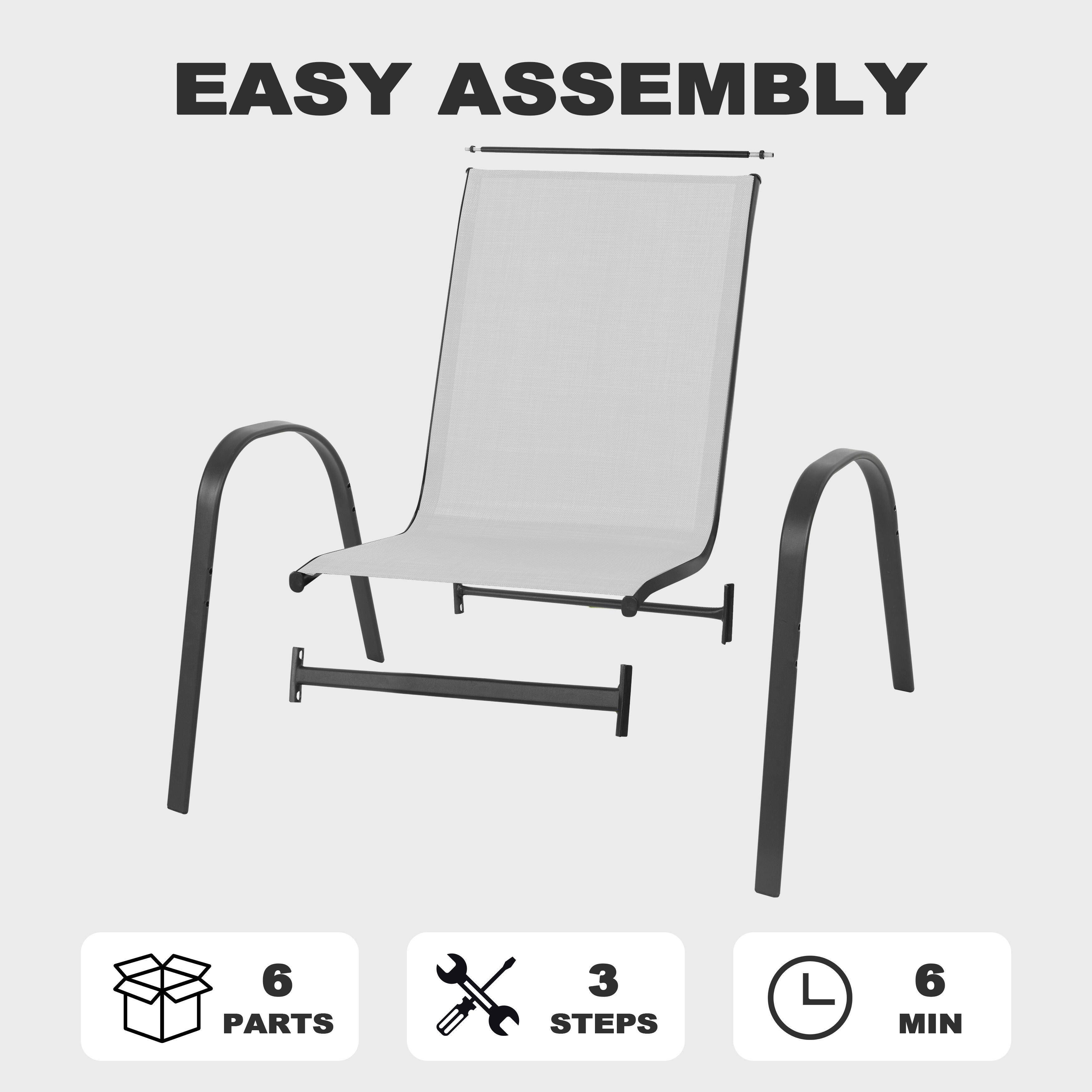 Nuu Garden Outdoor Dining Chair (Set of 4), Light Gray, large