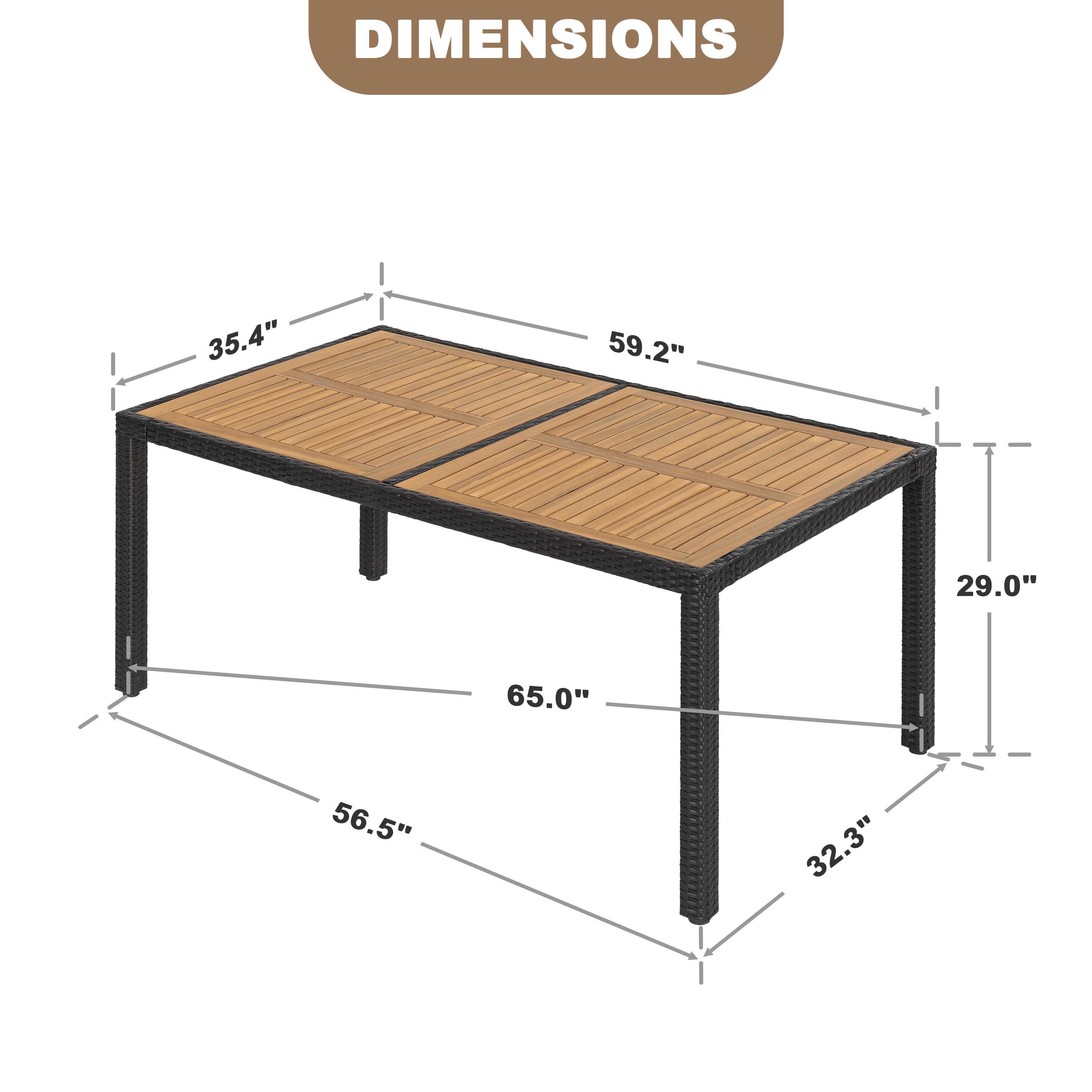 Nuu Garden Outdoor Dining Table, , large