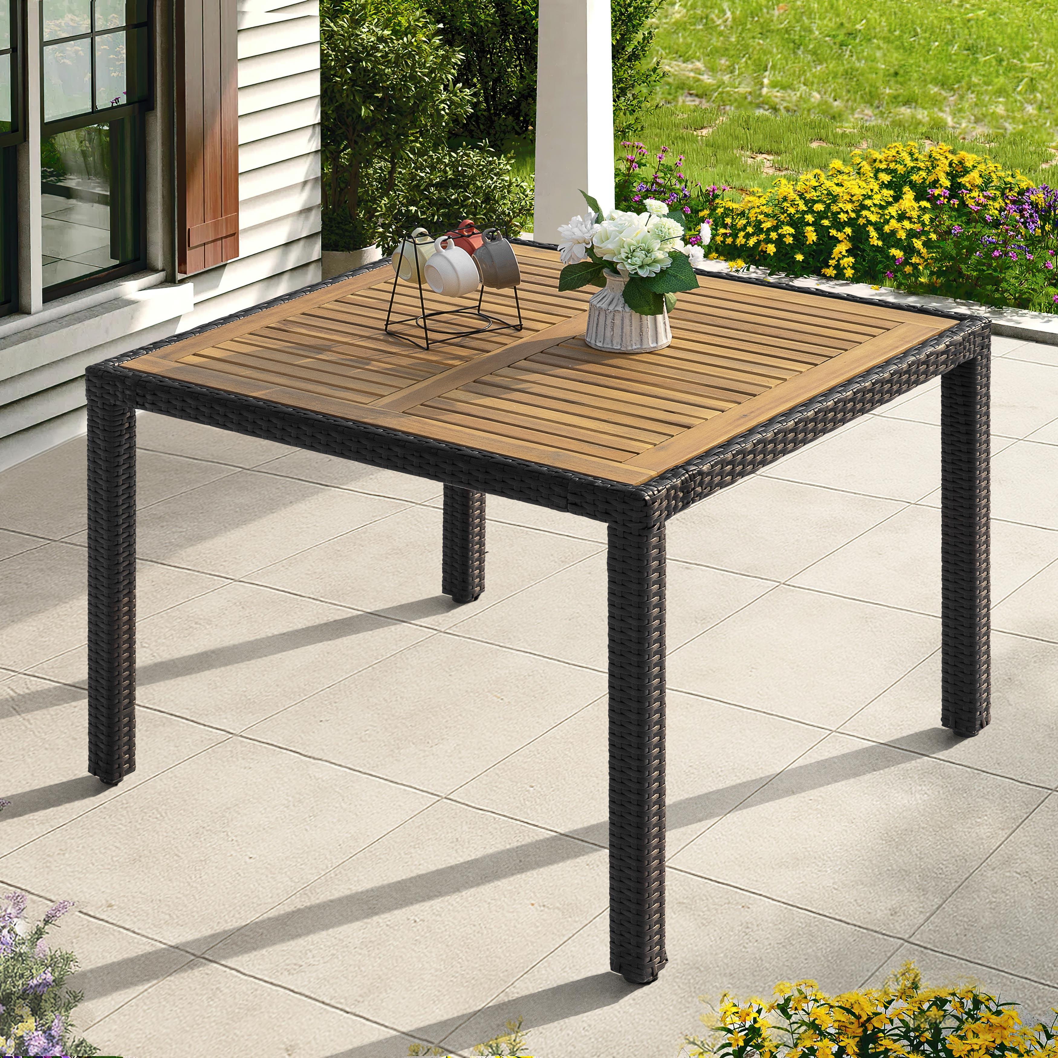 Nuu Garden Outdoor Square Dining Table, , large