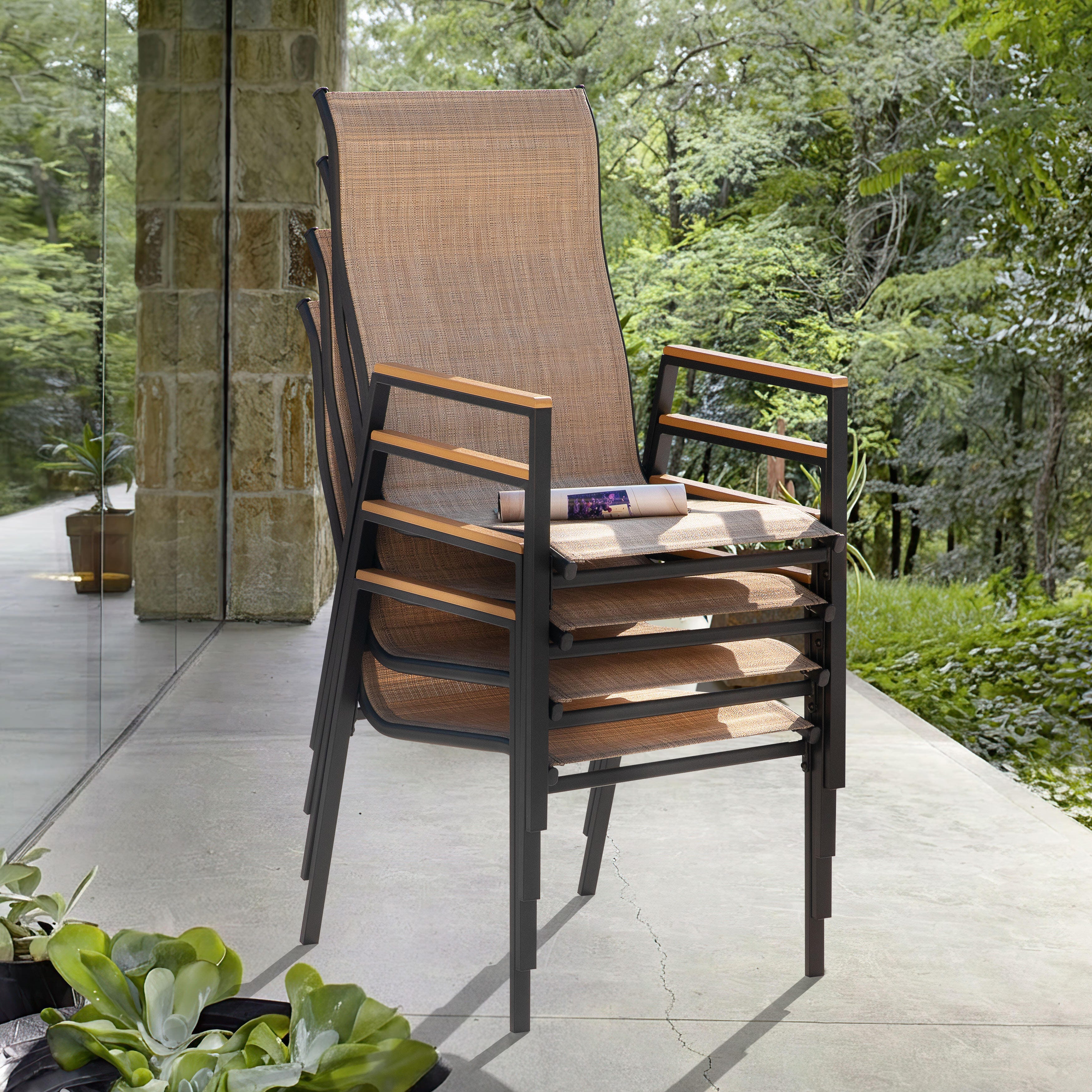 Nuu Garden Outdoor Patio Dining Chair (Set of 4), , large