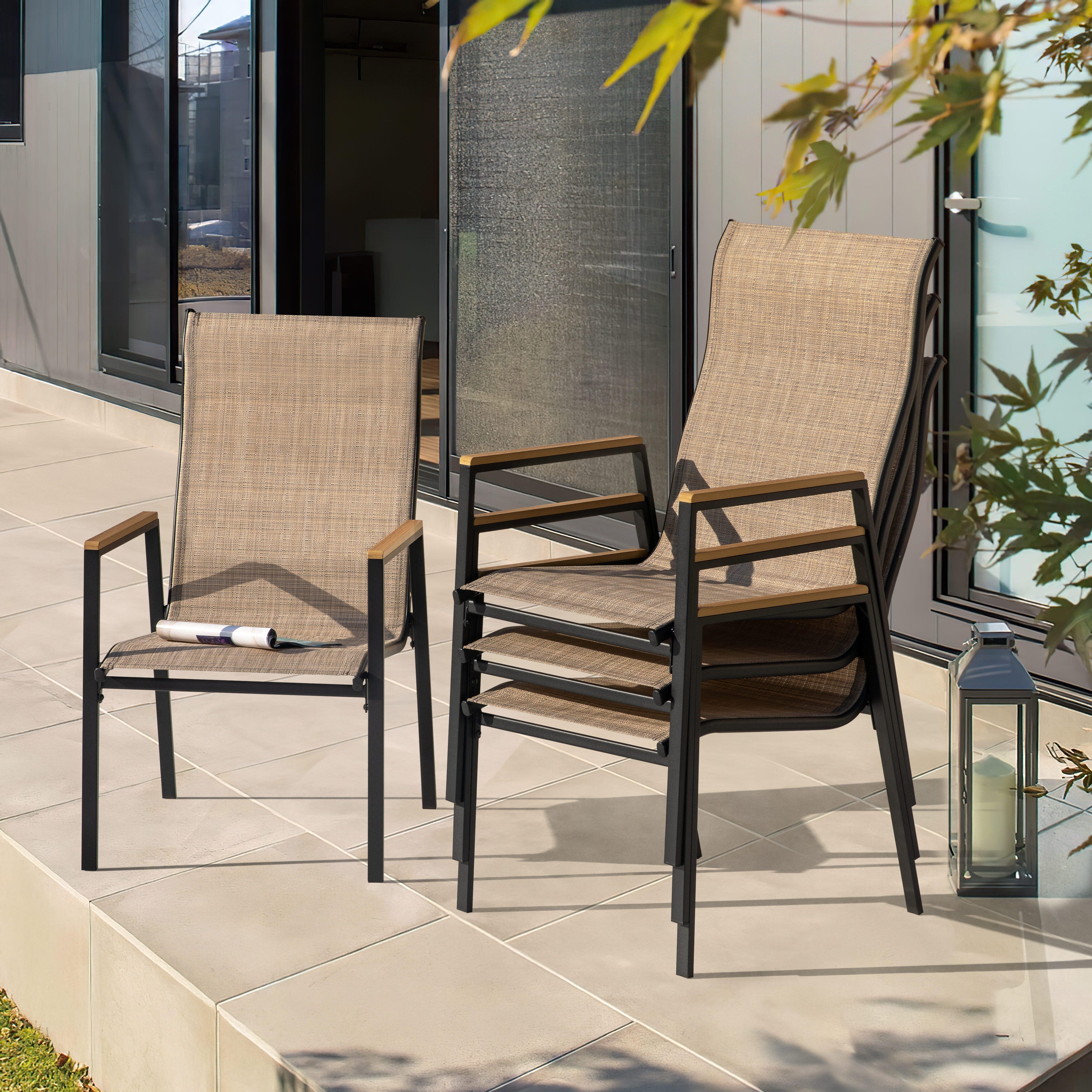 Nuu Garden Outdoor Patio Dining Chair (Set of 4), , large