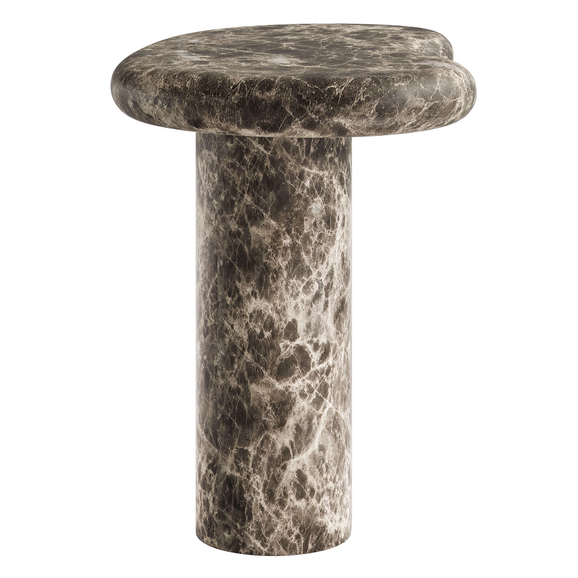 Modway Elowen Outdoor Side Table, Dark Emperador, large