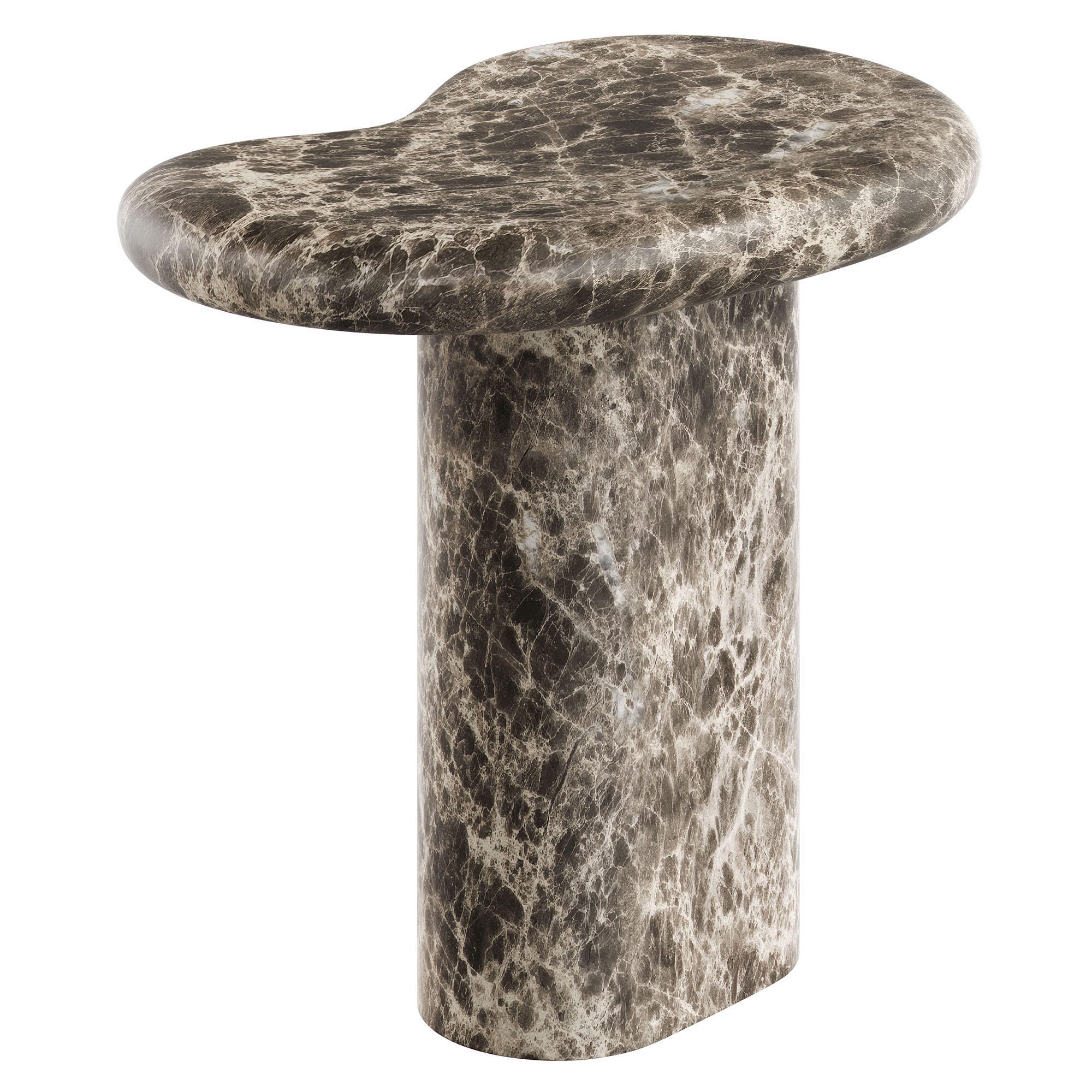 Modway Elowen Outdoor Side Table, Dark Emperador, large