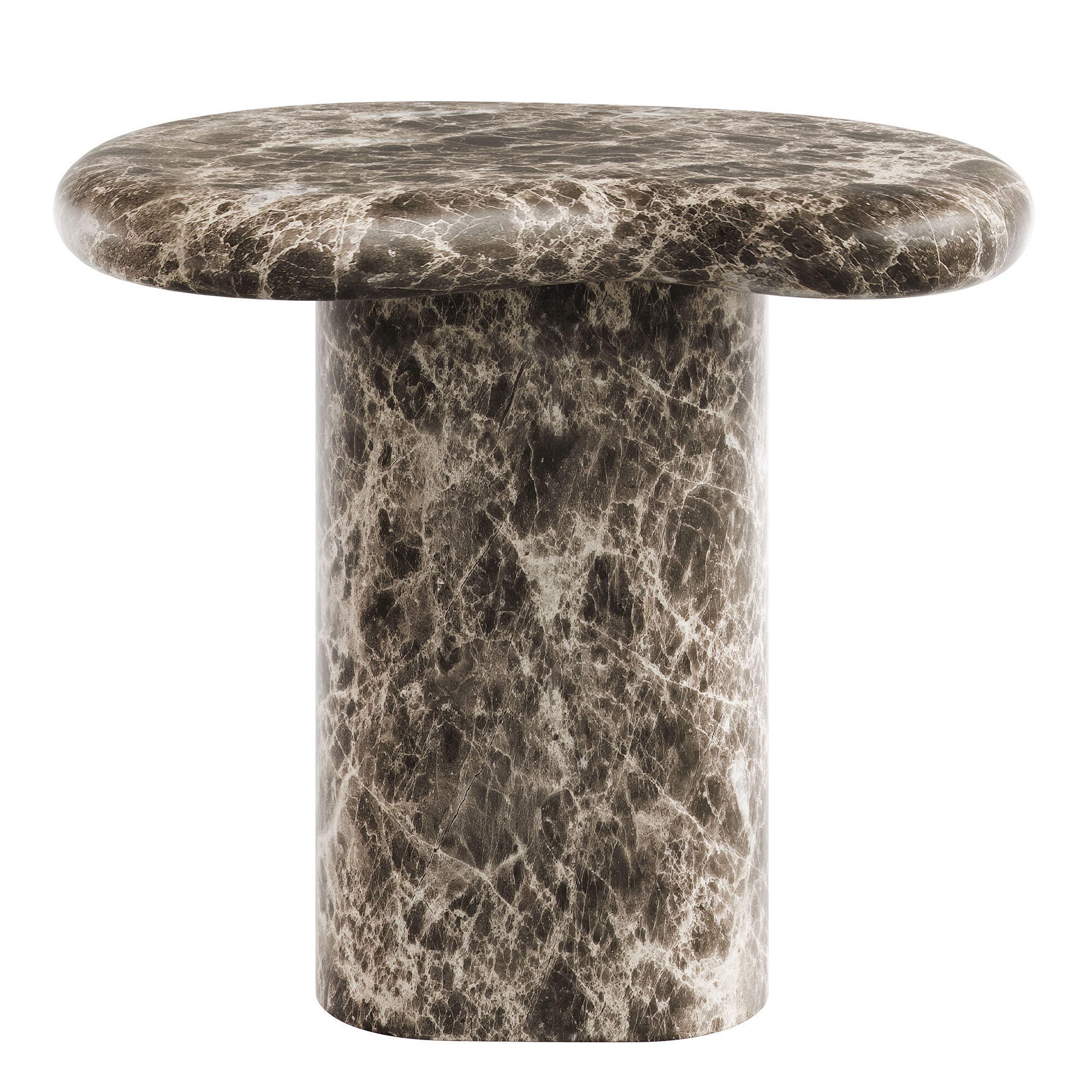Modway Elowen Outdoor Side Table, Dark Emperador, large