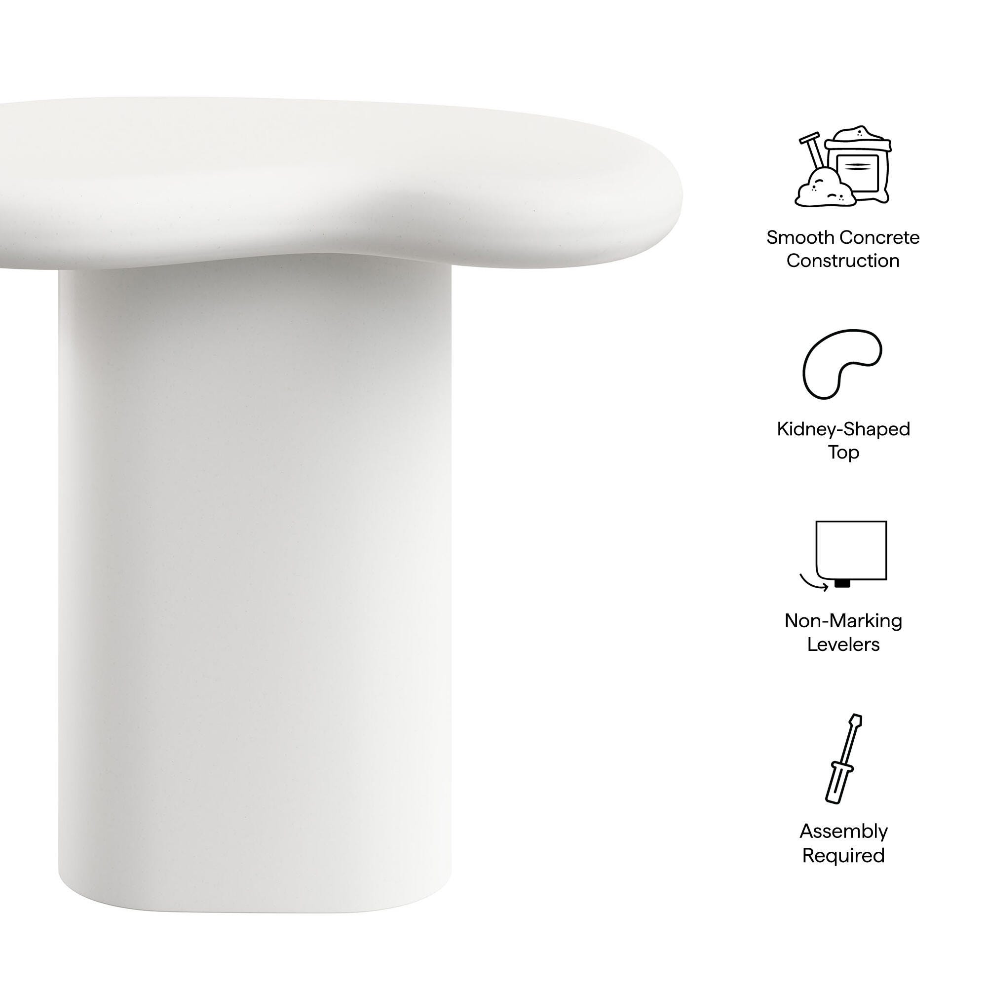 Modway Elowen Outdoor Side Table, White, large