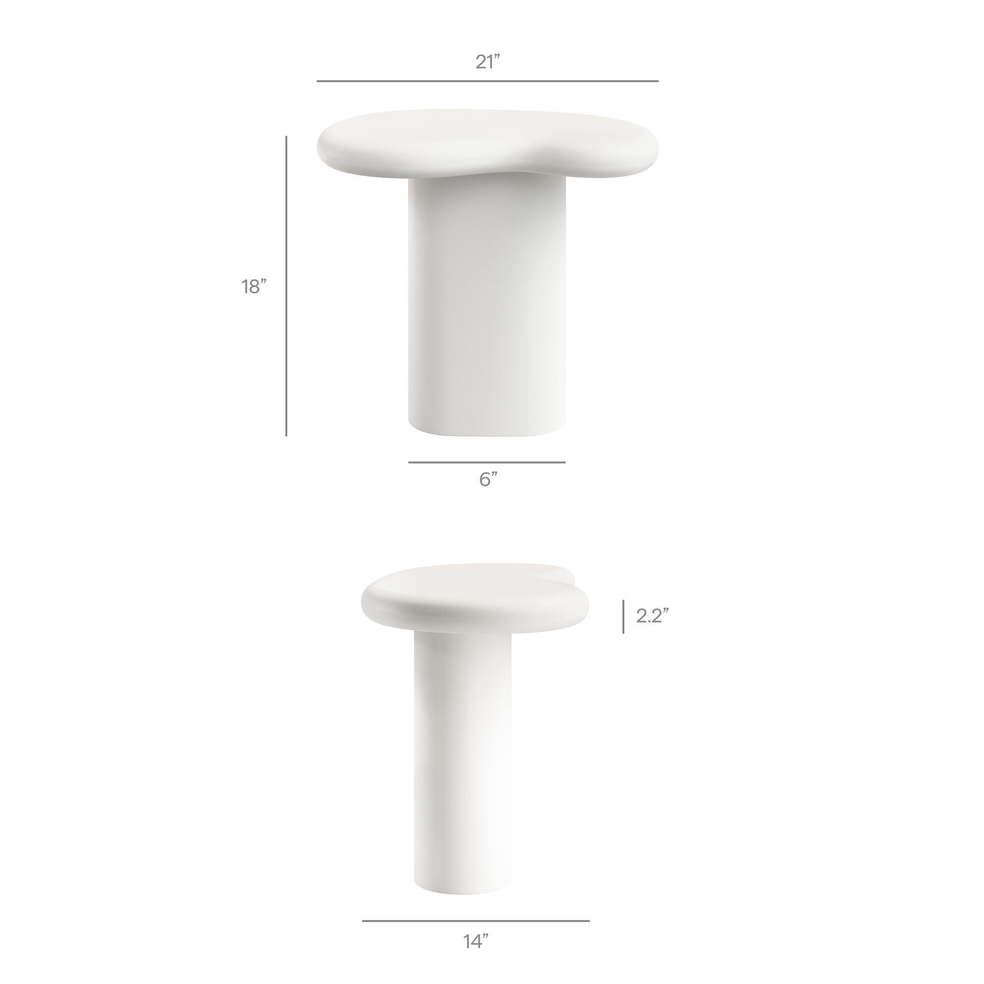 Modway Elowen Outdoor Side Table, White, large