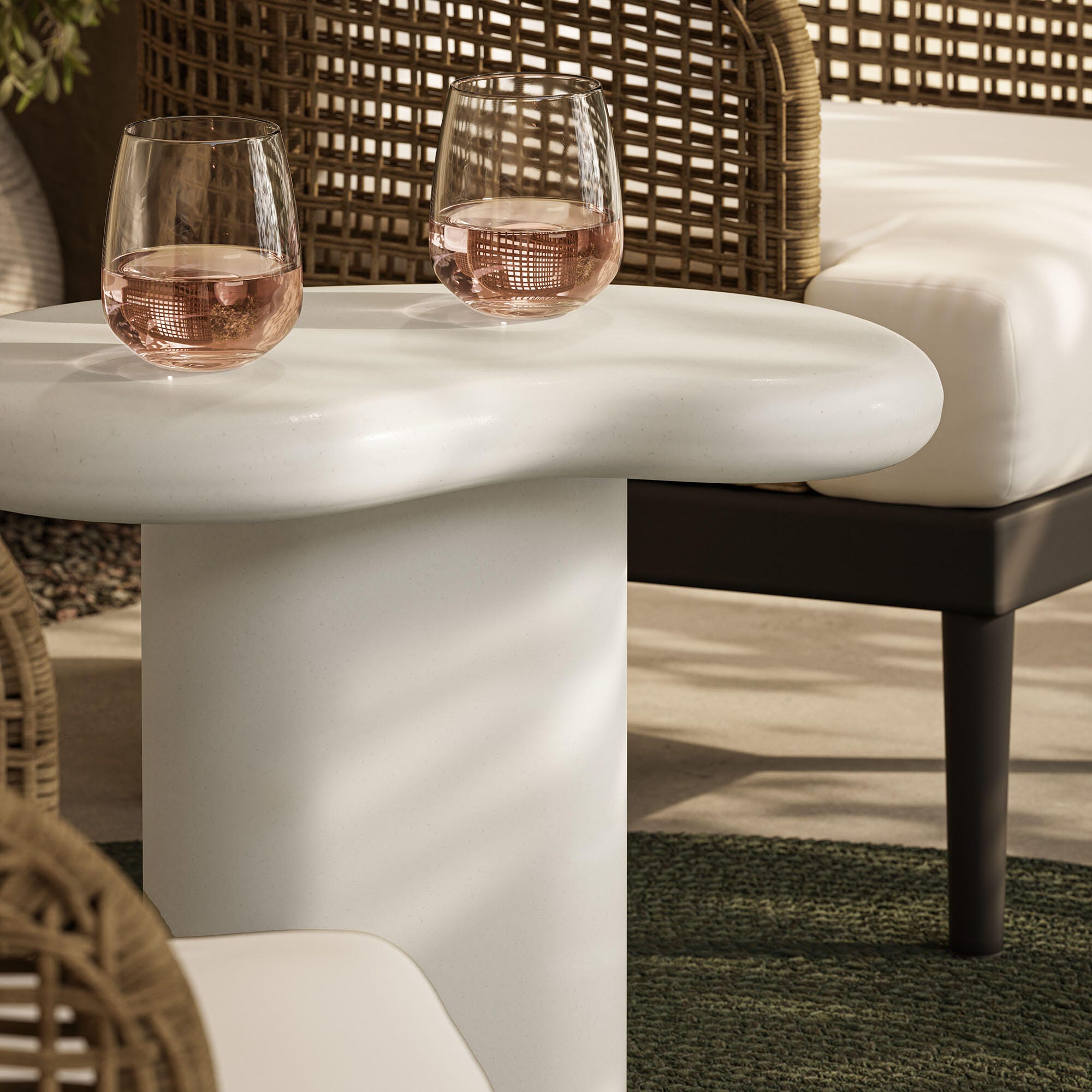 Modway Elowen Outdoor Side Table, White, large