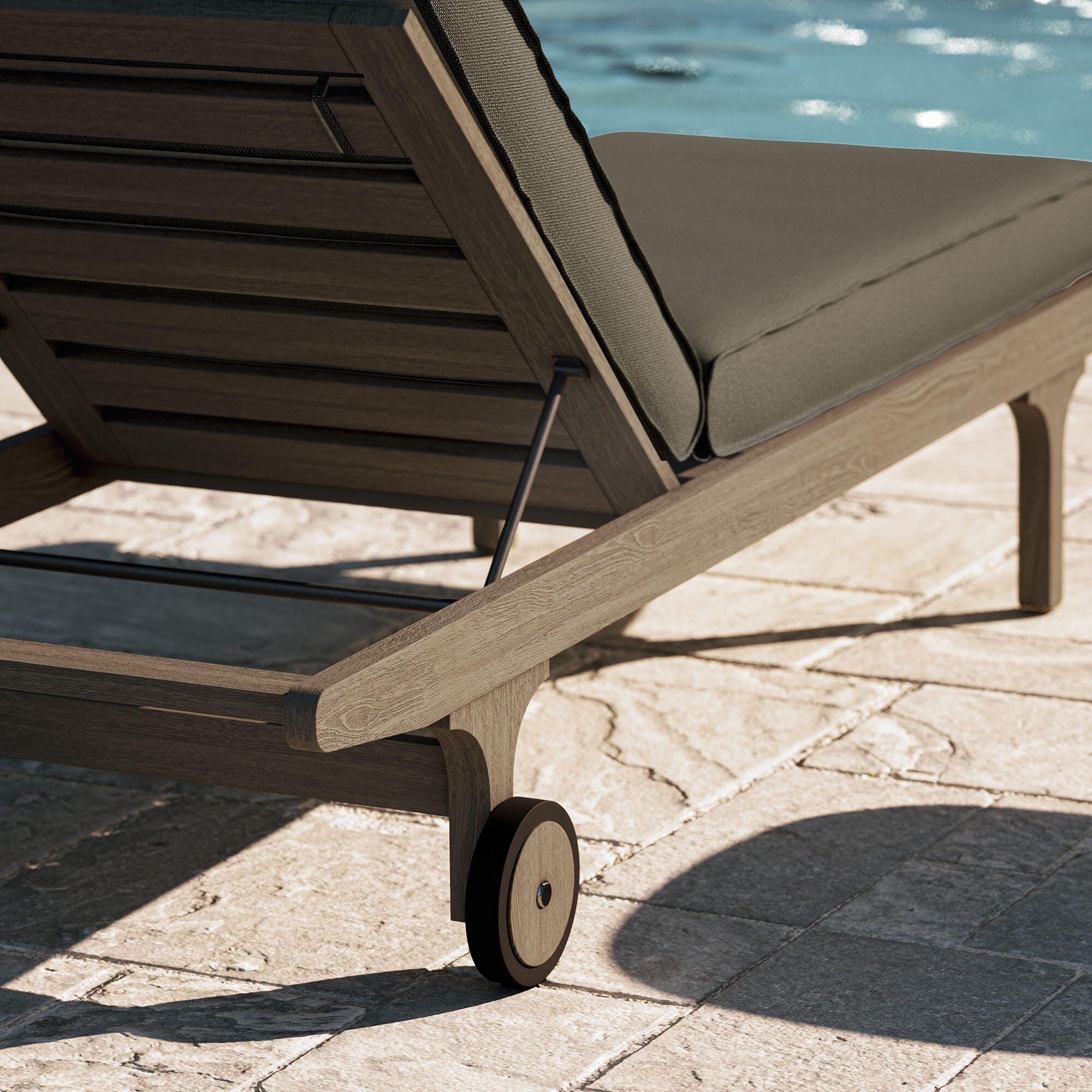 Modway Saratoga Outdoor Chaise Lounge, Flint Gray, large