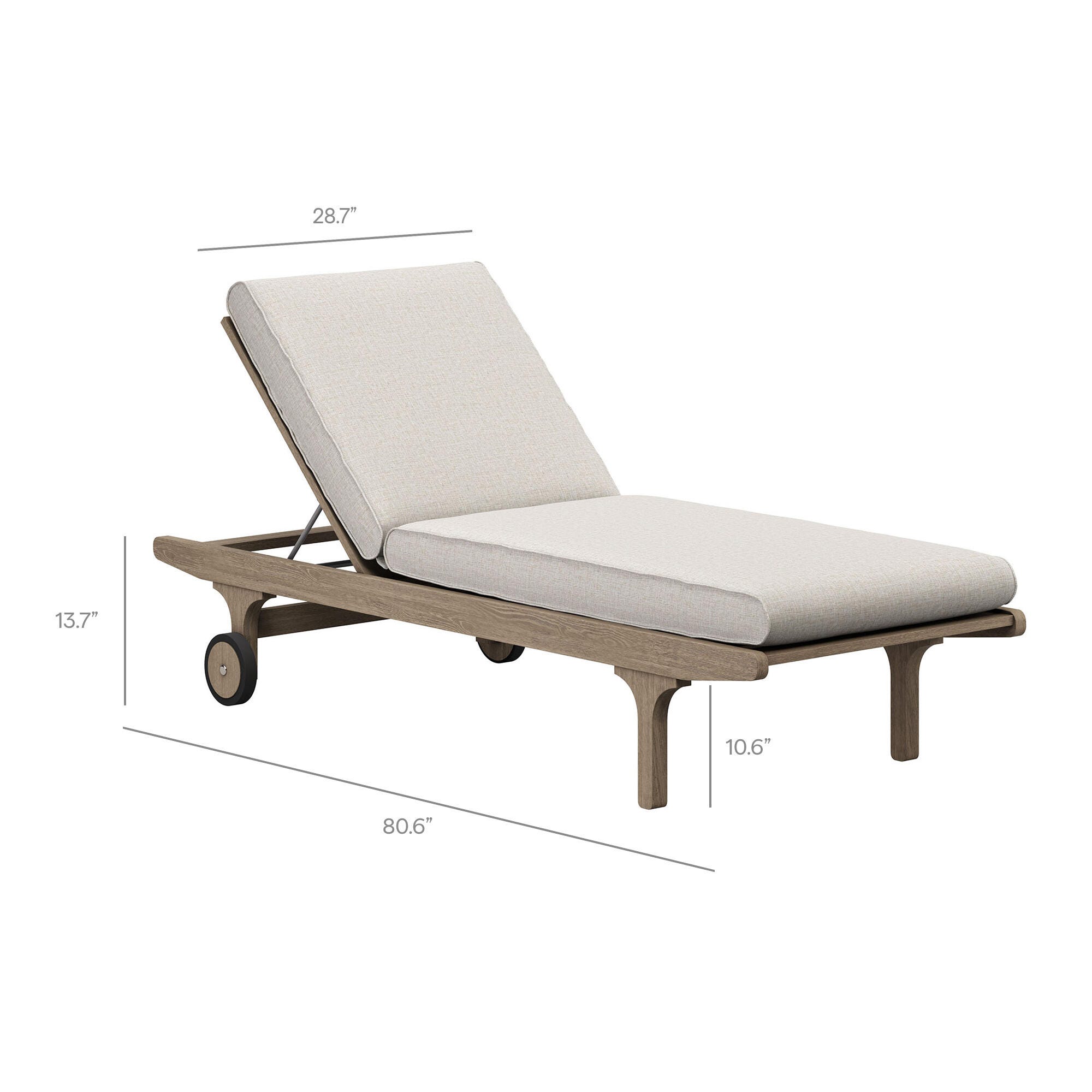 Modway Saratoga Outdoor Chaise Lounge, Pebble, large