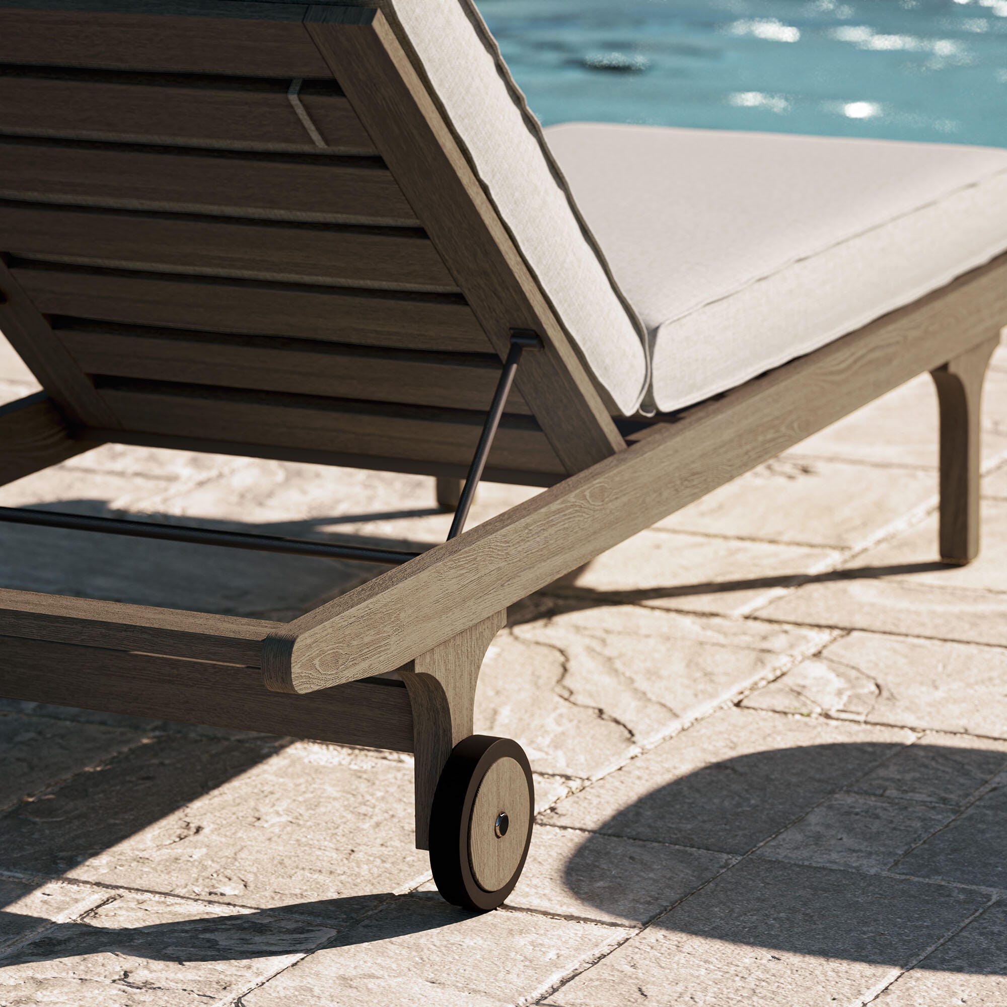Modway Saratoga Outdoor Chaise Lounge, Pebble, large