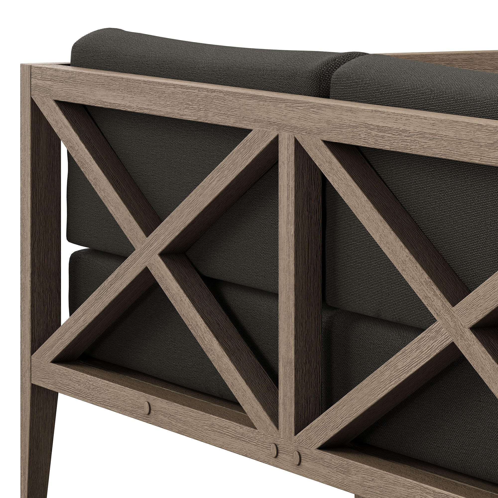 Modway Northlake Outdoor Loveseat, Flint Gray, large